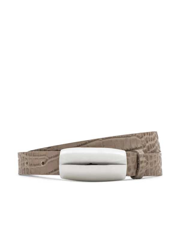 Marlowe Croc-Embossed Leather Belt sold by L'AGENCE