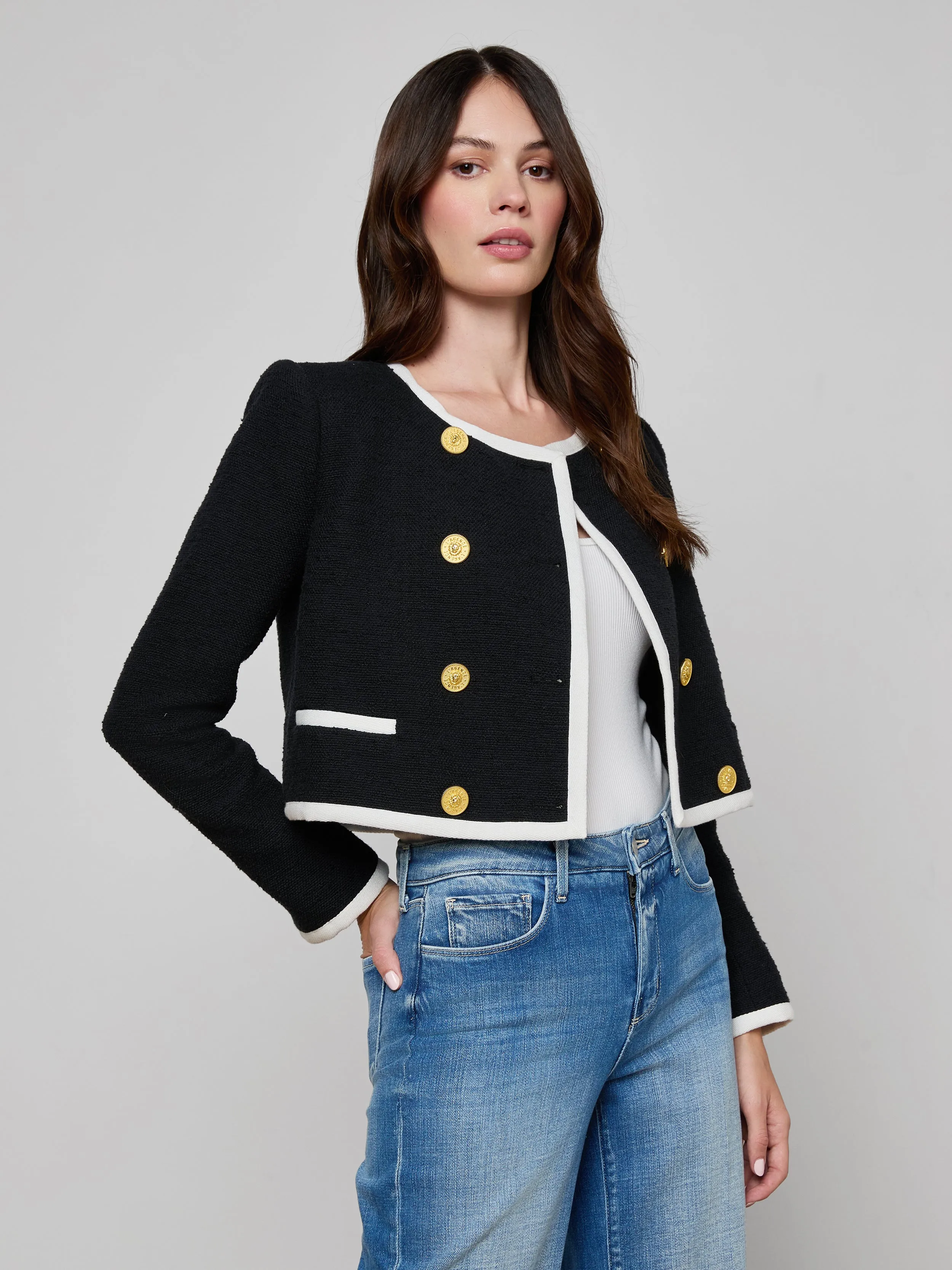 Mazikeen Tweed Jacket sold by L'AGENCE product image thumbnail 3