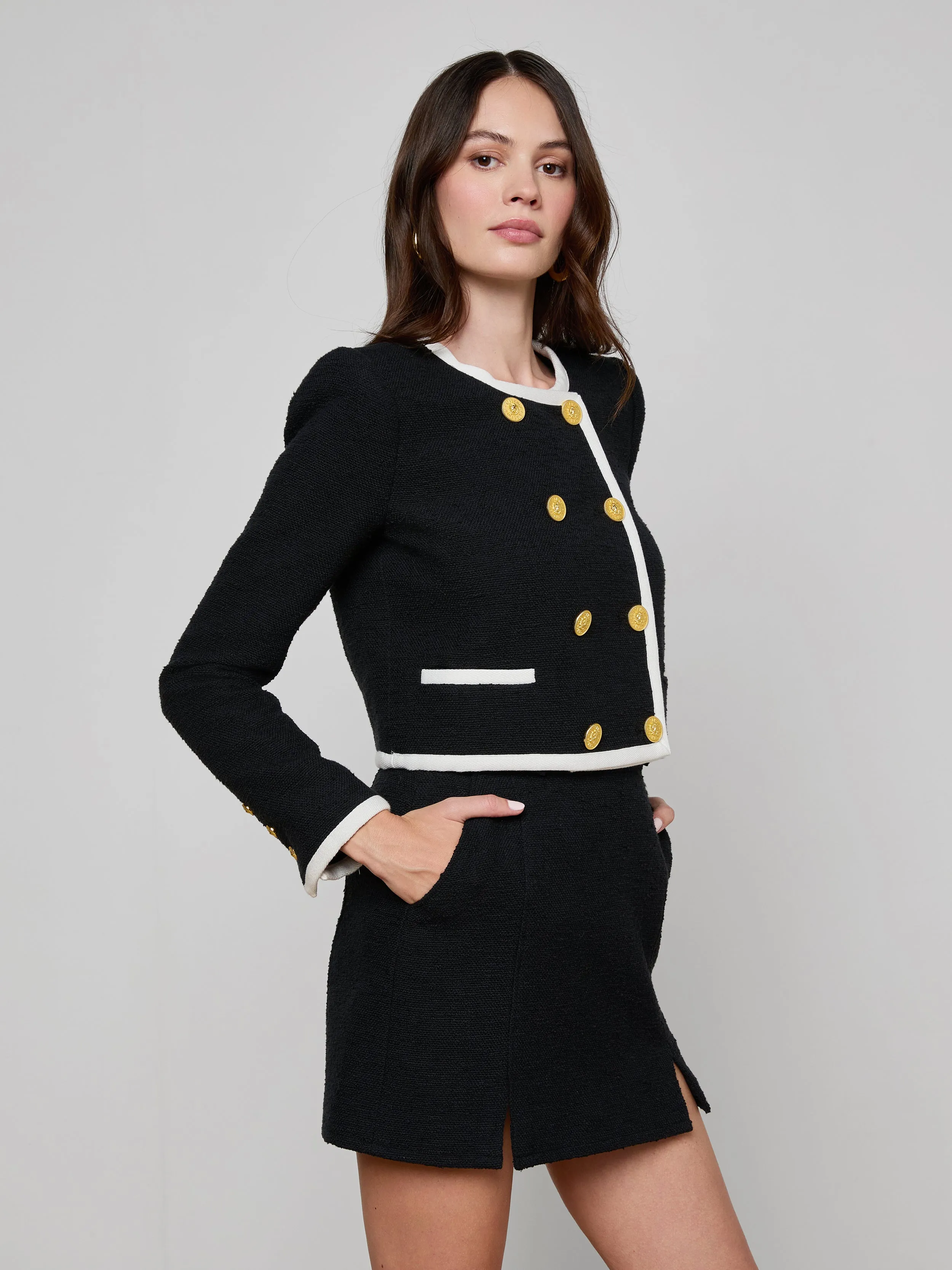 Mazikeen Tweed Jacket sold by L'AGENCE product image thumbnail 4