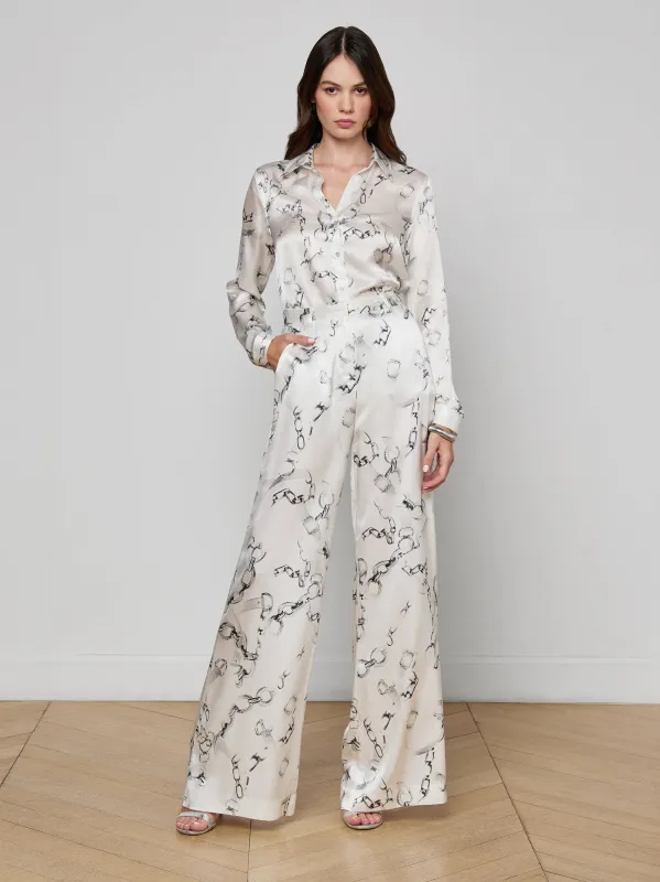 Gavin Silk Wide-Leg Pant sold by L'AGENCE