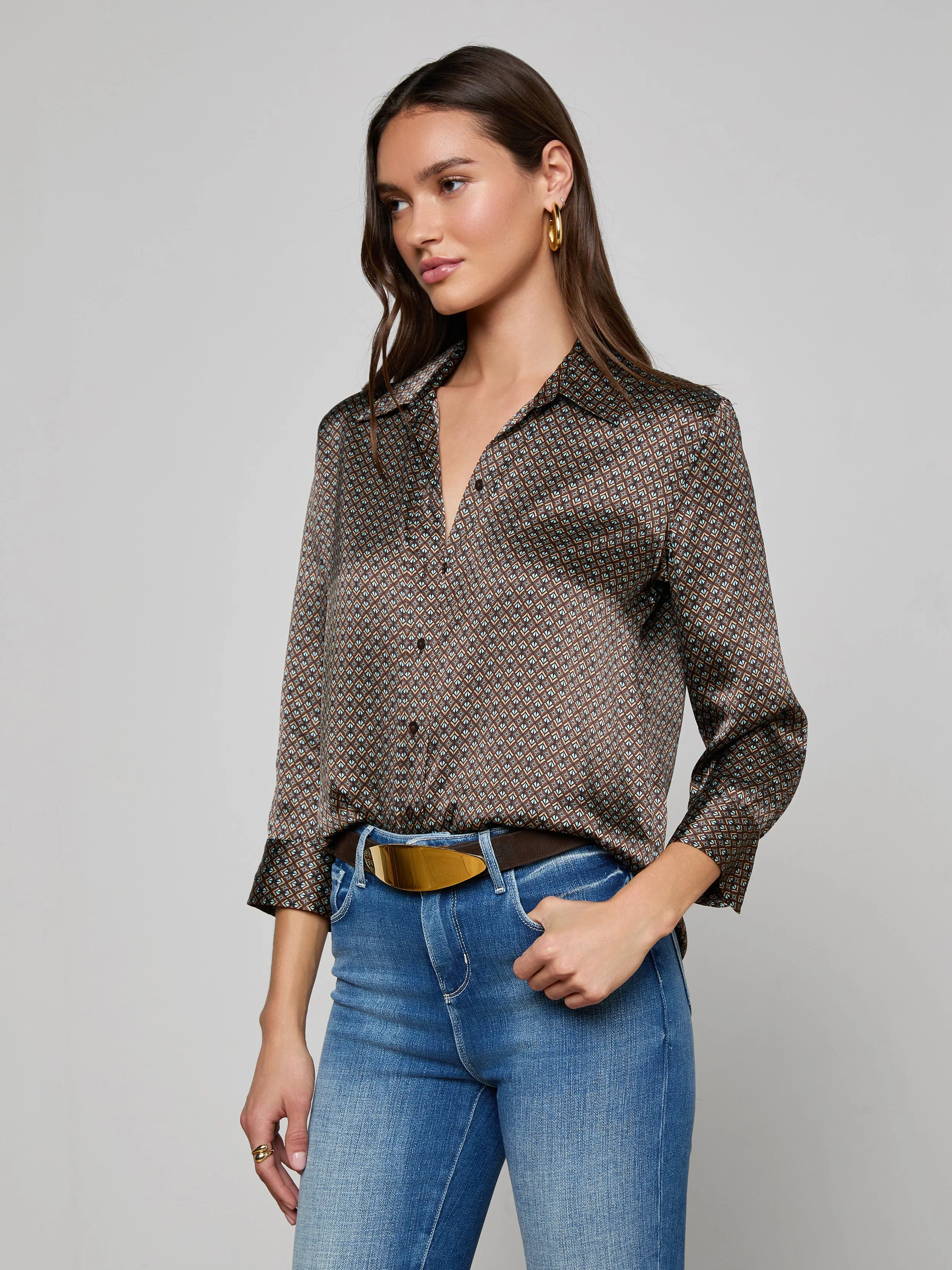 Dani Silk Blouse sold by L'AGENCE product image thumbnail 3
