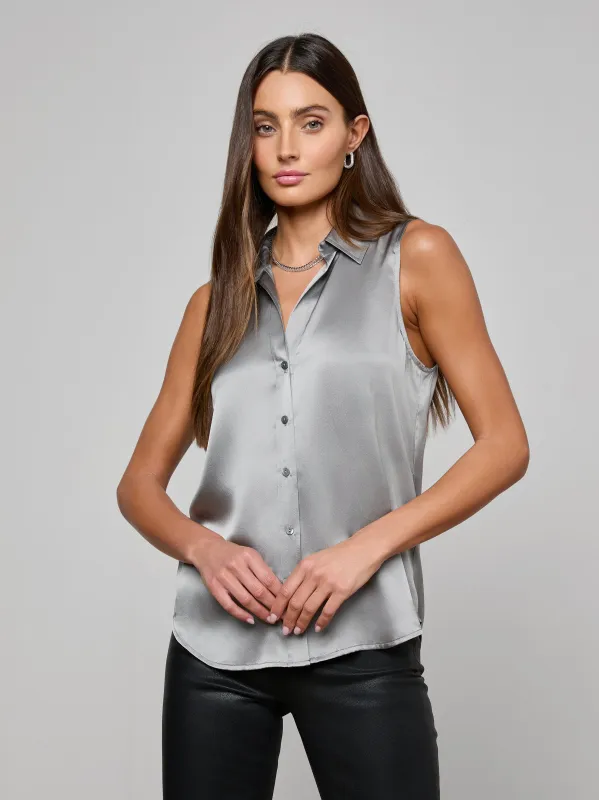 Emmy Sleeveless Silk Blouse sold by L'AGENCE