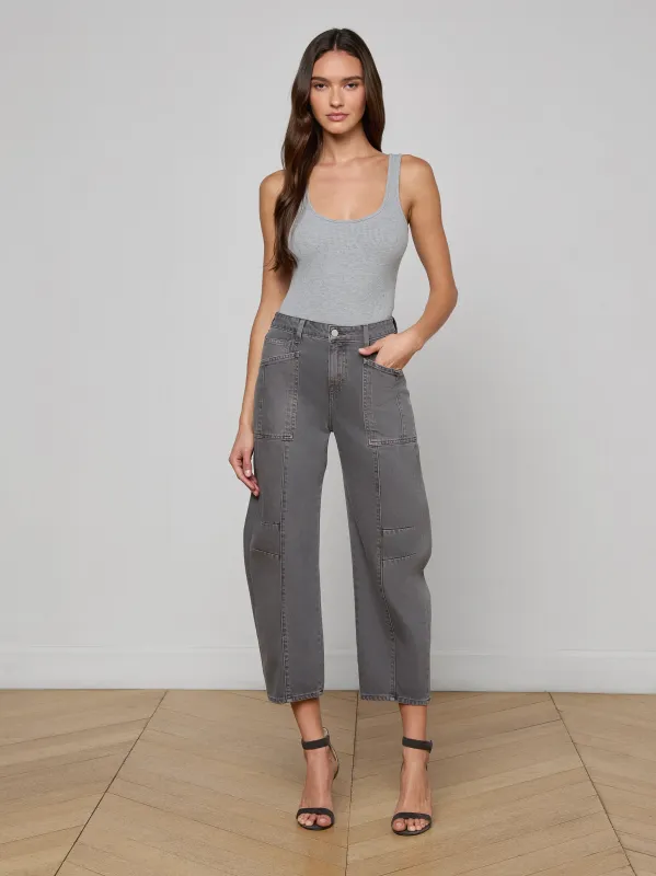 Cody Cropped Barrel-Leg Jean sold by L'AGENCE