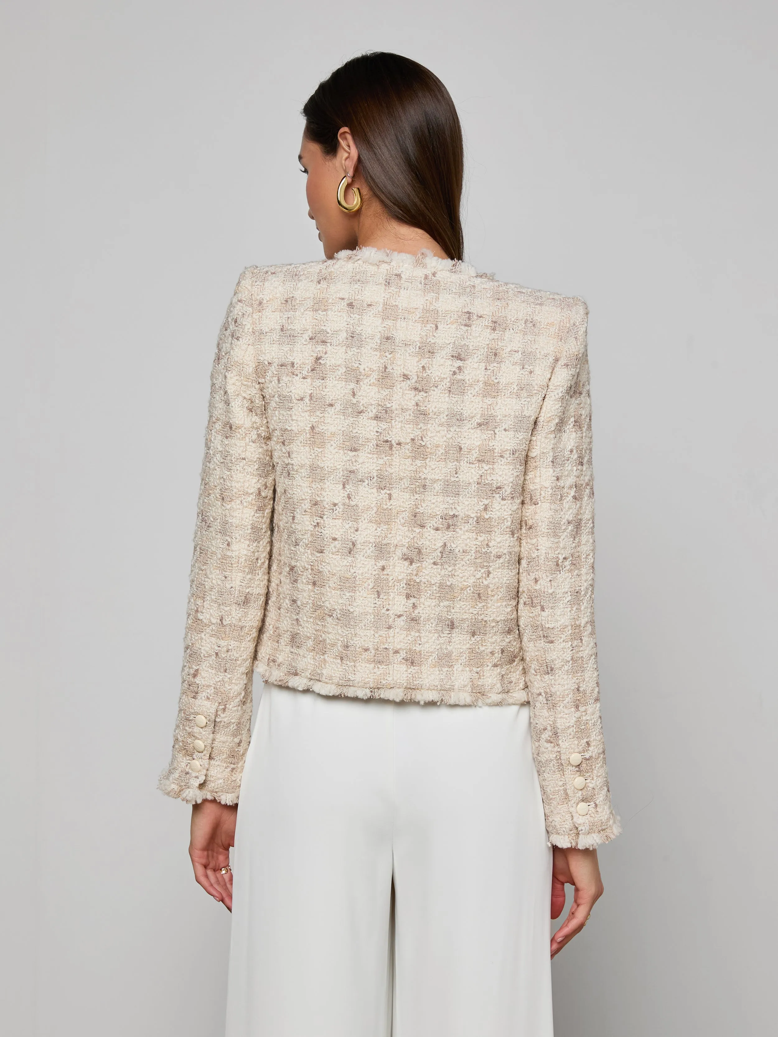 Zell Houndstooth Tweed Jacket sold by L'AGENCE product image thumbnail 4