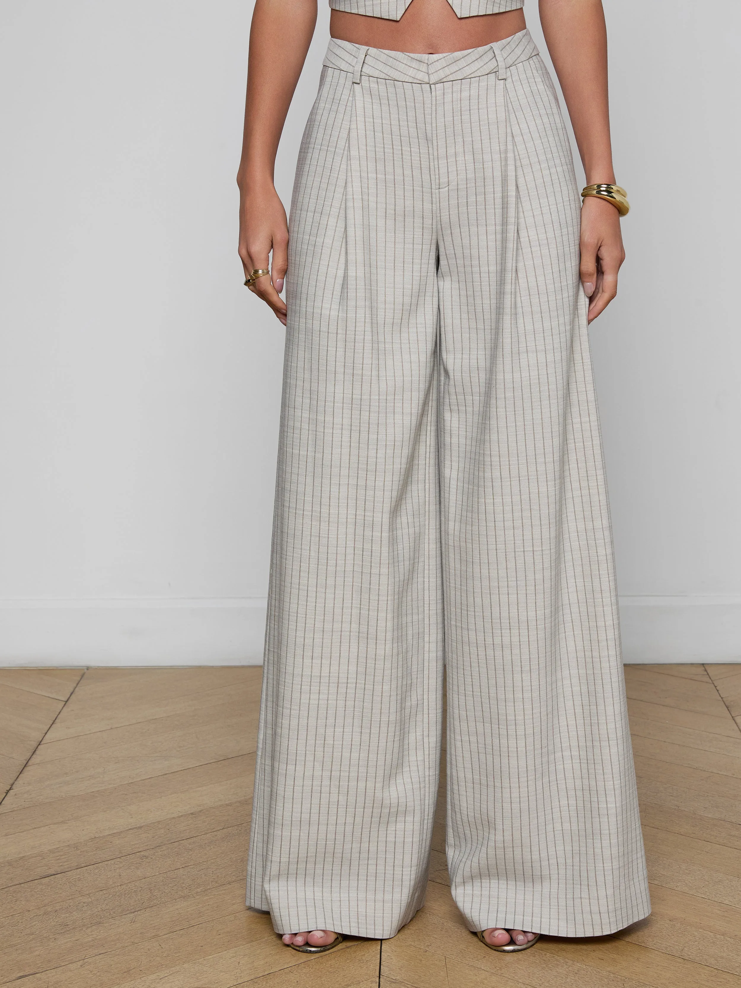 Allanah Pinstriped Trouser sold by L'AGENCE product image thumbnail 2