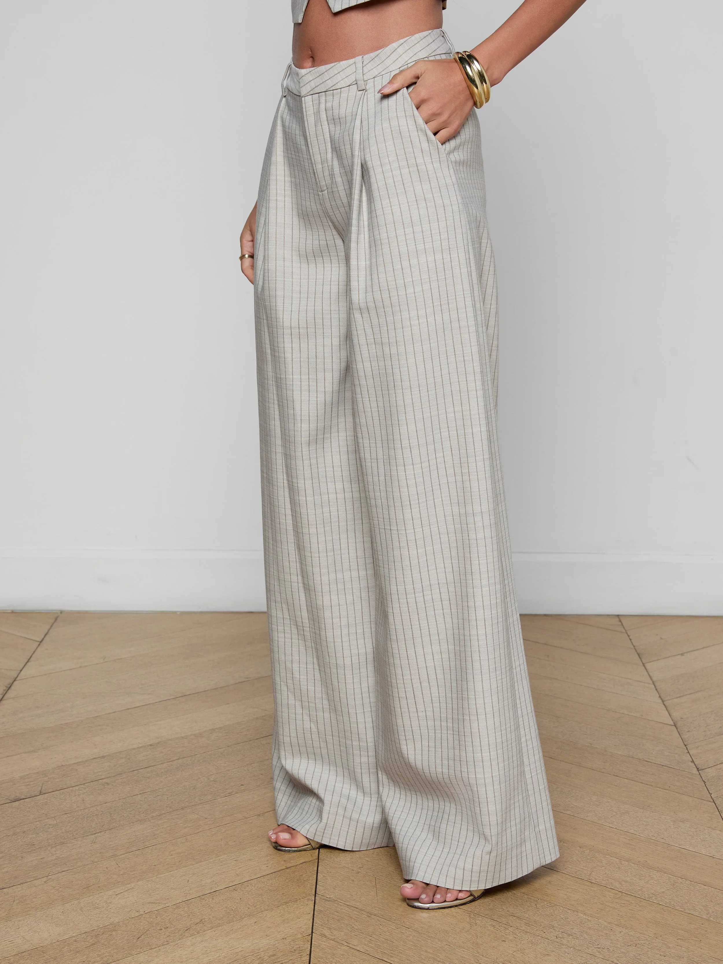 Allanah Pinstriped Trouser sold by L'AGENCE product image thumbnail 3