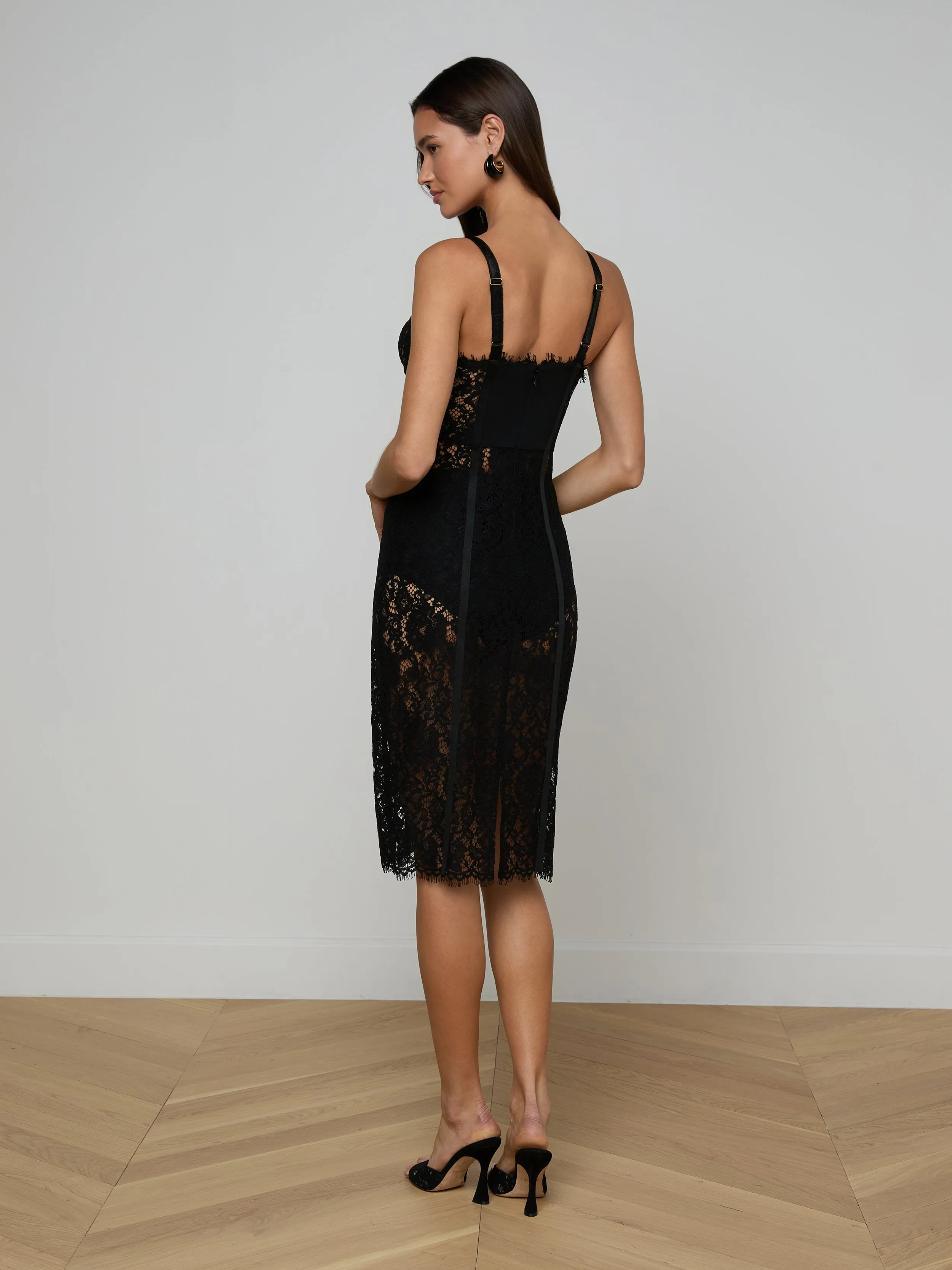 Jennifer Lace Midi Dress sold by L'AGENCE product image thumbnail 3