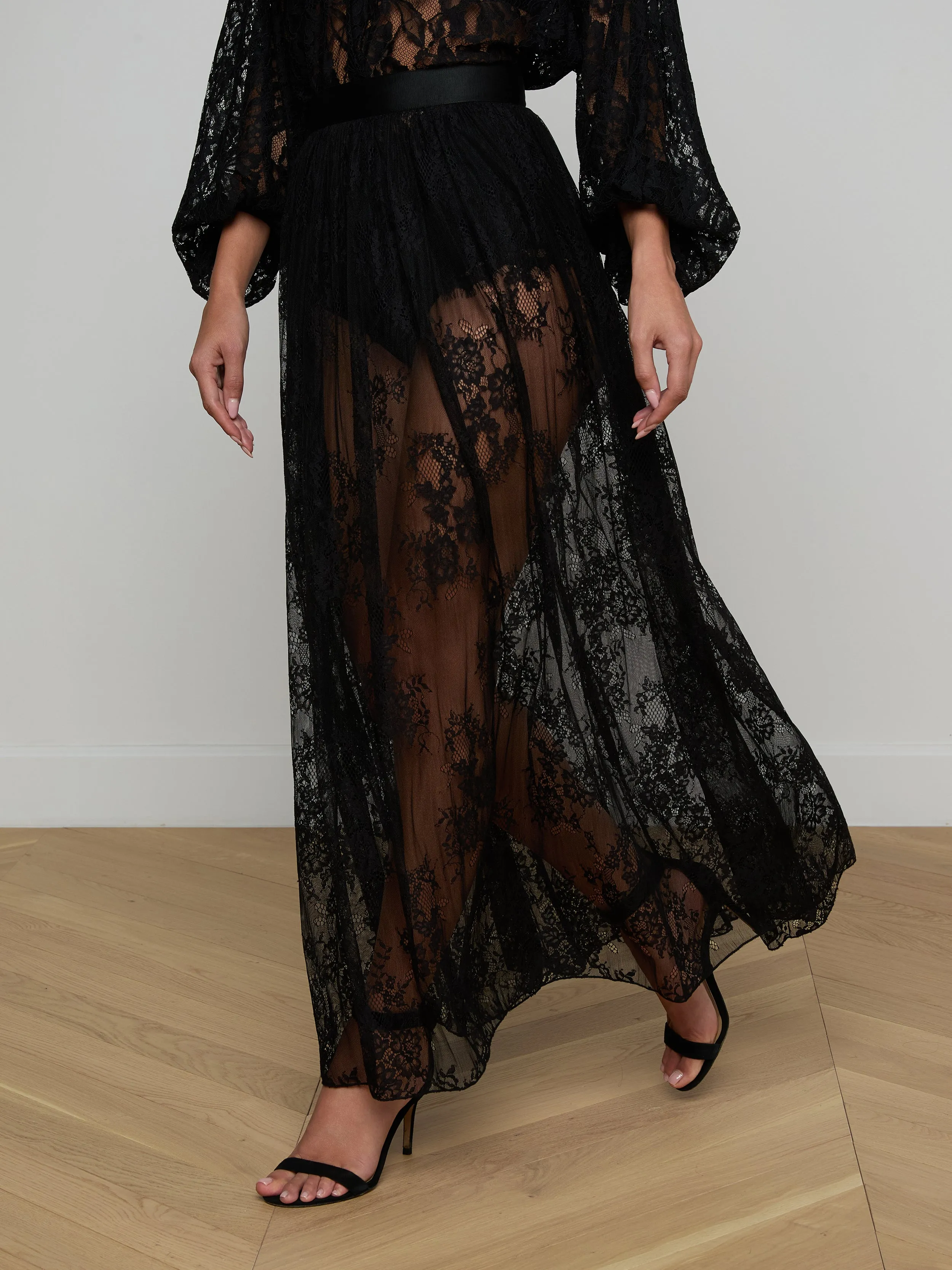 Alona Lace Maxi Skirt sold by L'AGENCE product image thumbnail 3