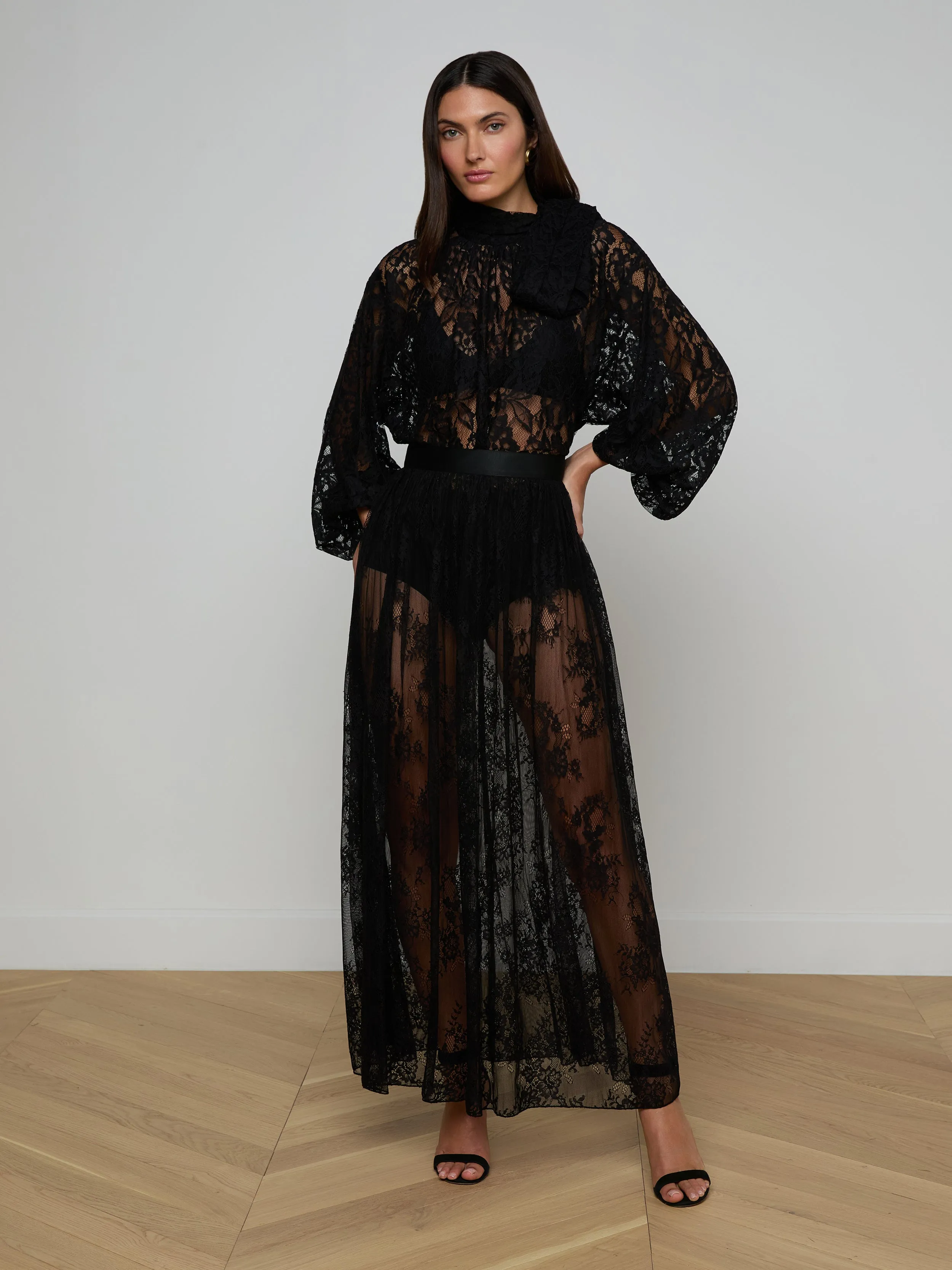 Alona Lace Maxi Skirt sold by L'AGENCE