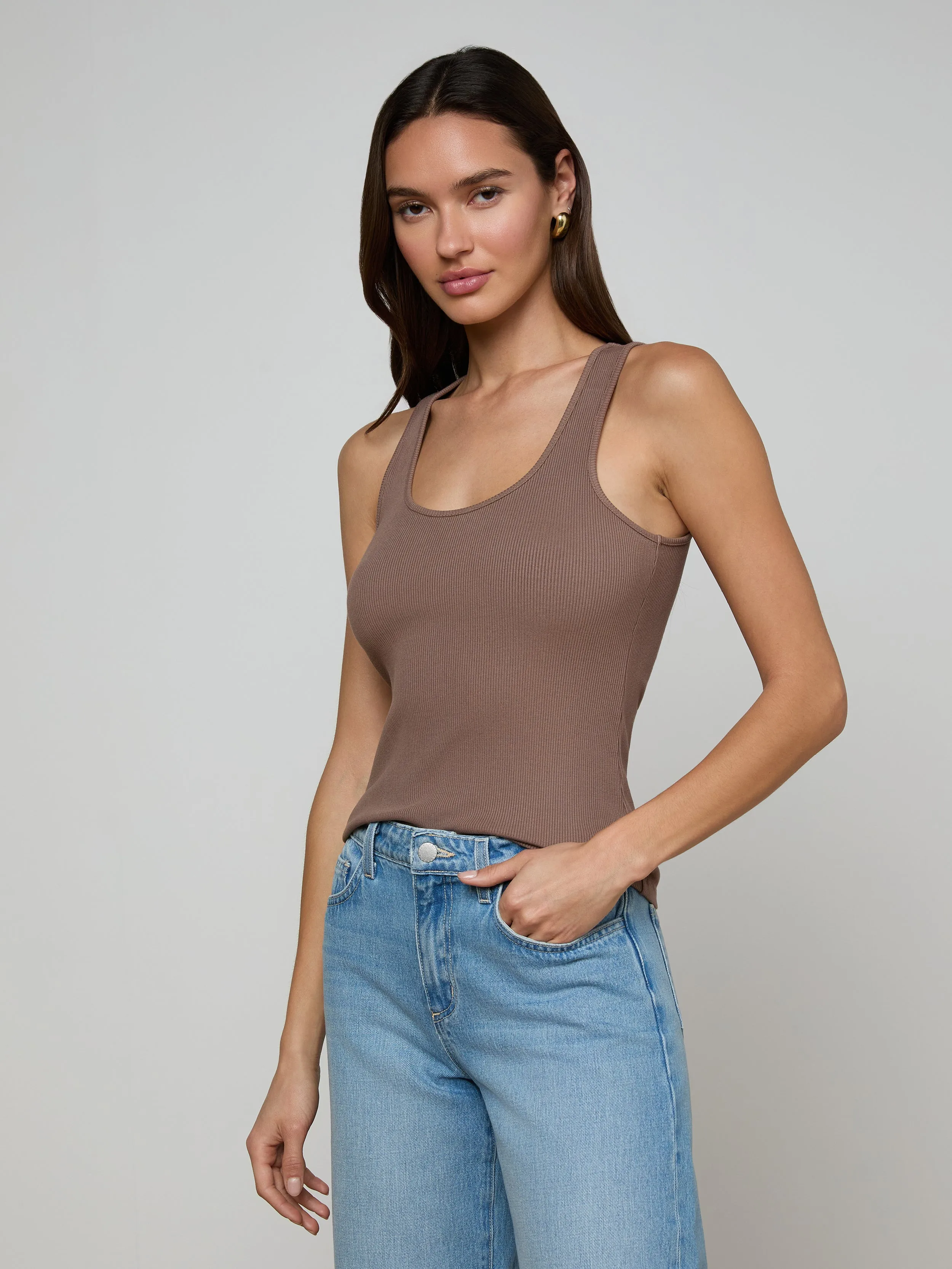 Adira Scoopneck Tank sold by L'AGENCE product image thumbnail 2
