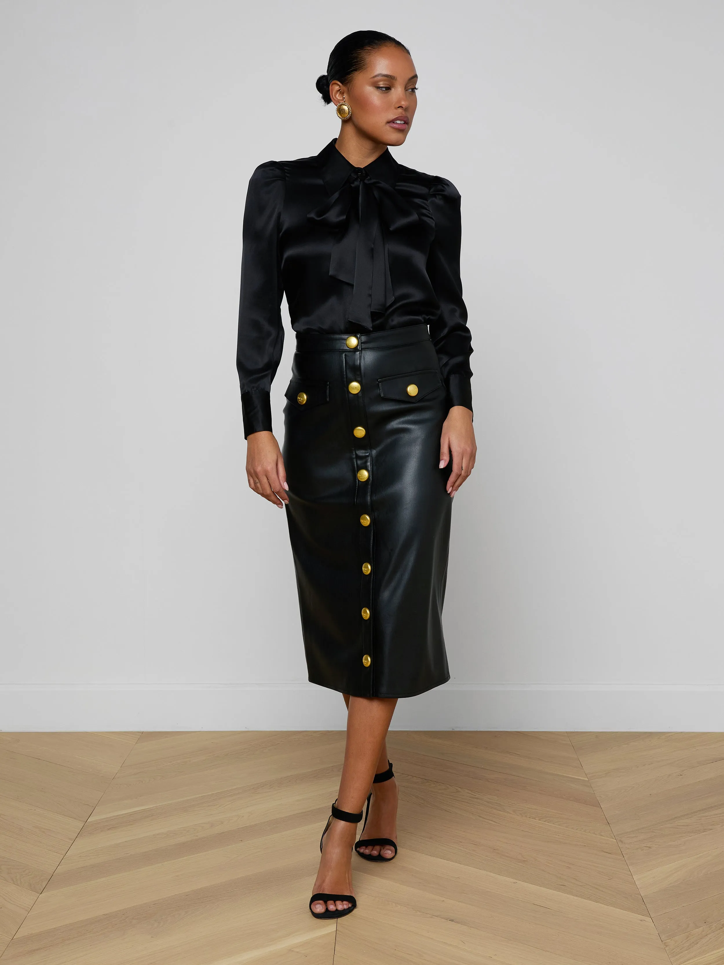 Milann Vegan Leather Skirt sold by L'AGENCE product image thumbnail 3