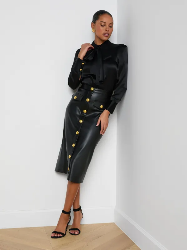 Milann Vegan Leather Skirt sold by L'AGENCE