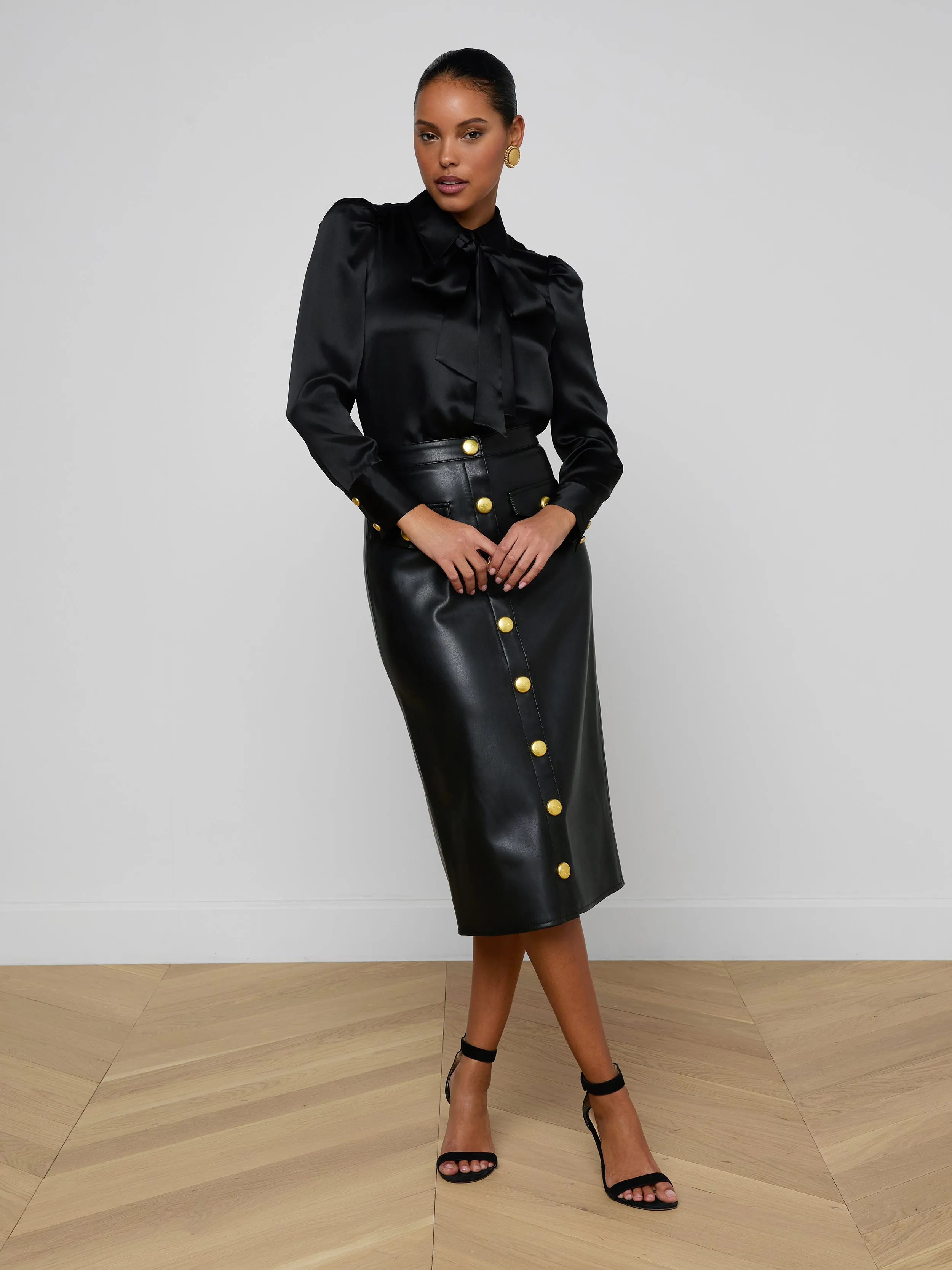 Milann Vegan Leather Skirt sold by L'AGENCE product image thumbnail 2