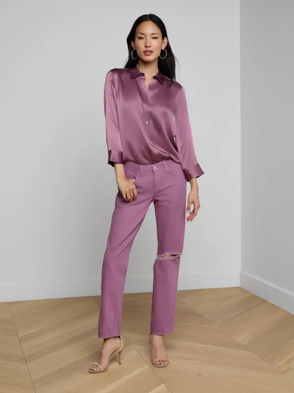 Nevia Slouchy Straight-Leg Jean made by L'AGENCE