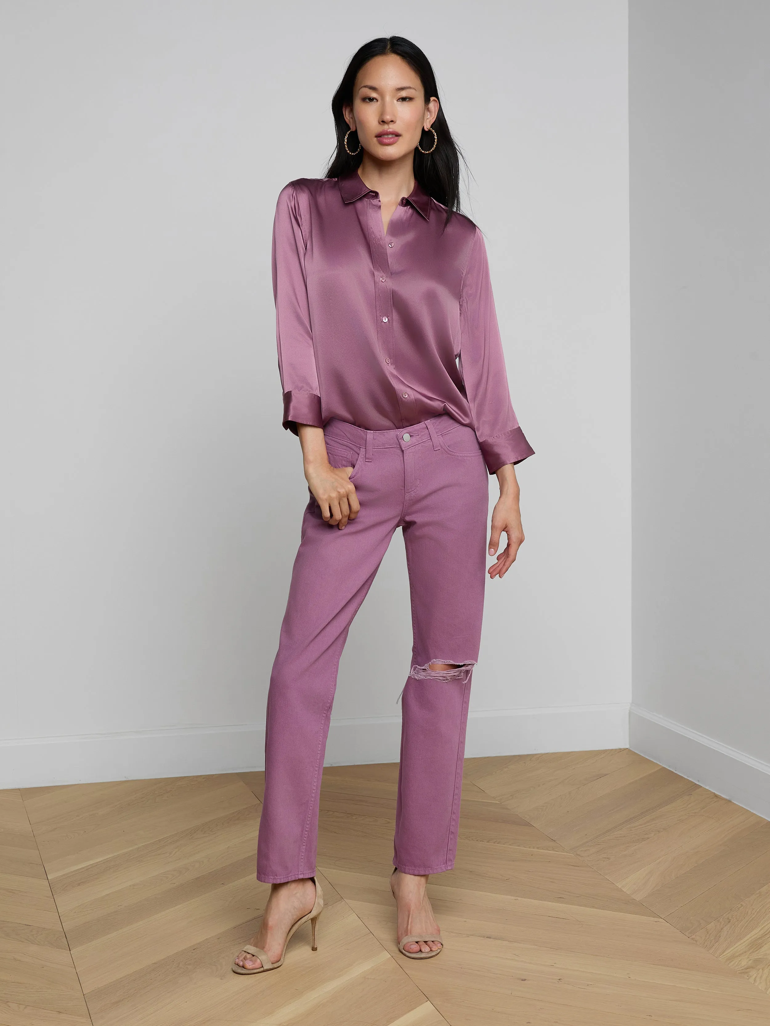 Nevia Slouchy Straight-Leg Jean sold by L'AGENCE