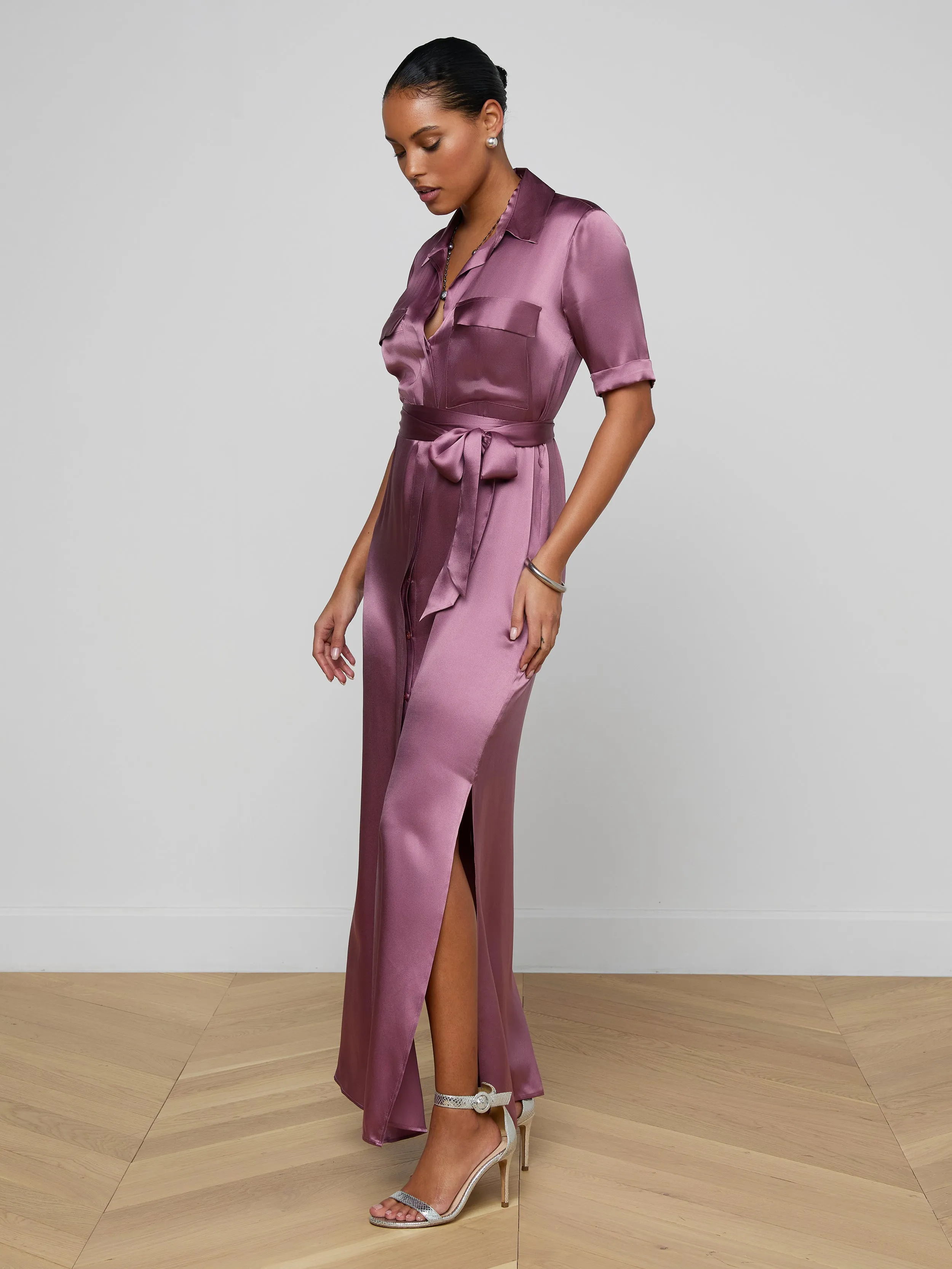 Klement Silk Shirt Dress sold by L'AGENCE product image thumbnail 3