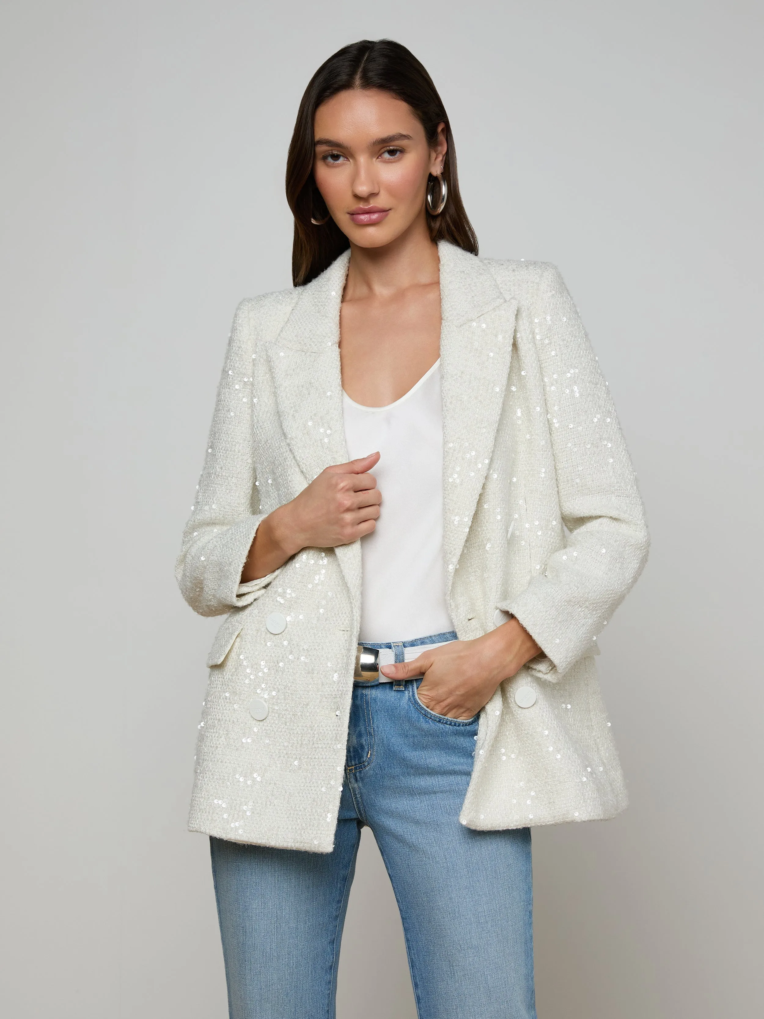 Cambrie Oversized Sequin Blazer sold by L'AGENCE