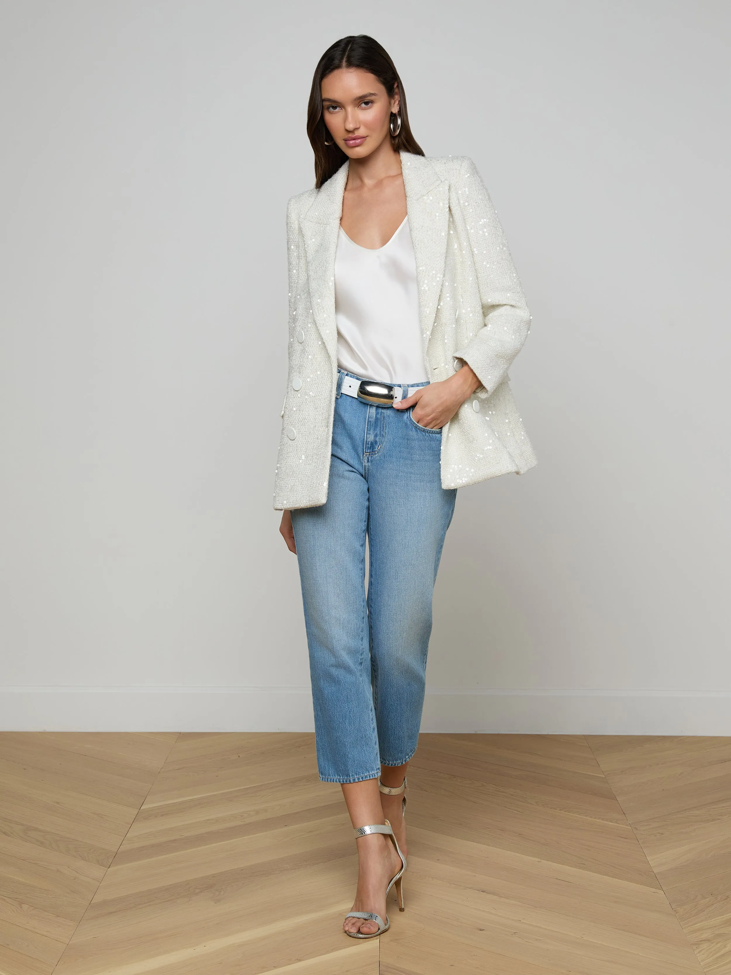 Cambrie Oversized Sequin Blazer sold by L'AGENCE product image thumbnail 3