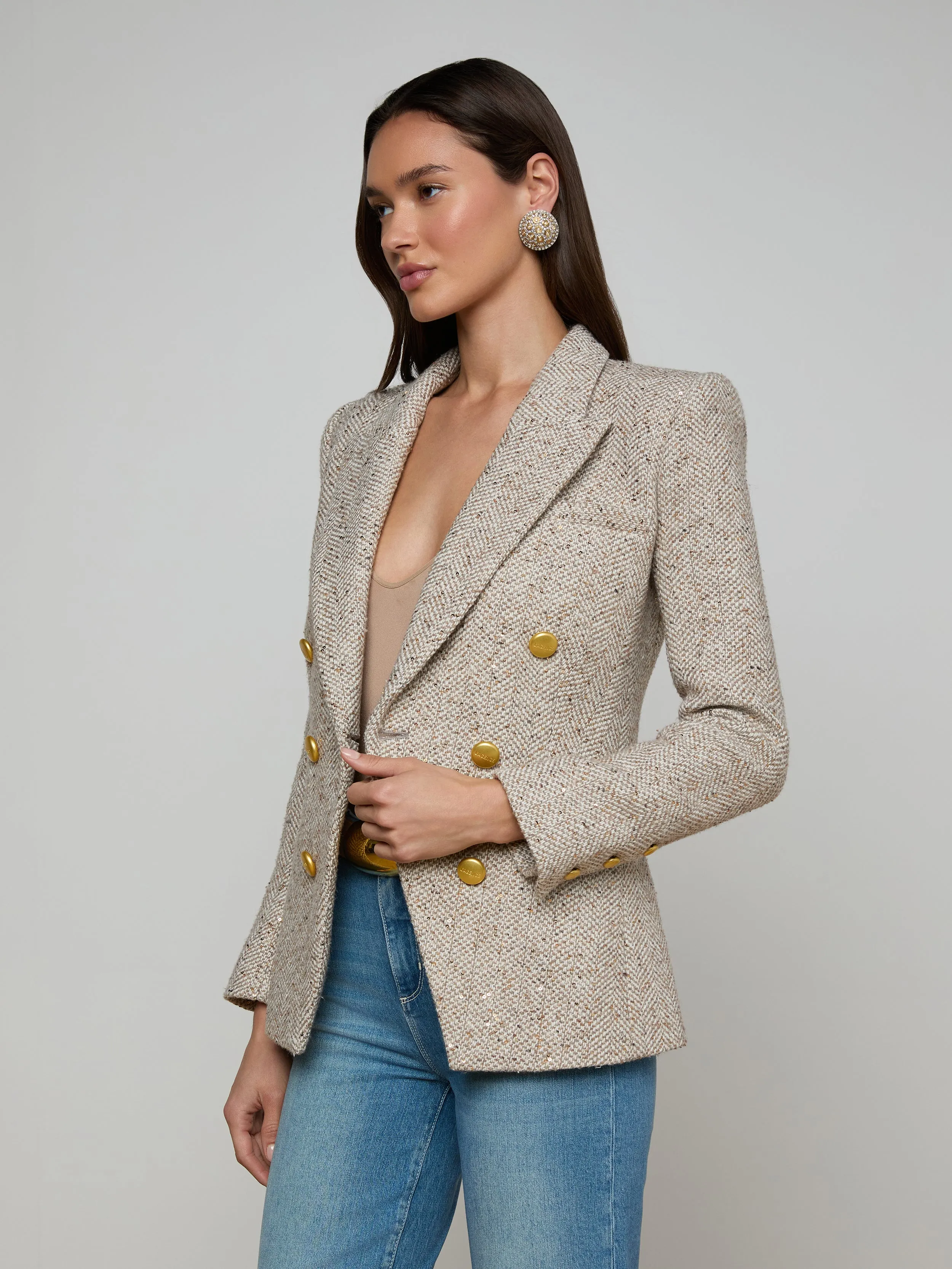 Kyomi Tweed Blazer sold by L'AGENCE product image thumbnail 2