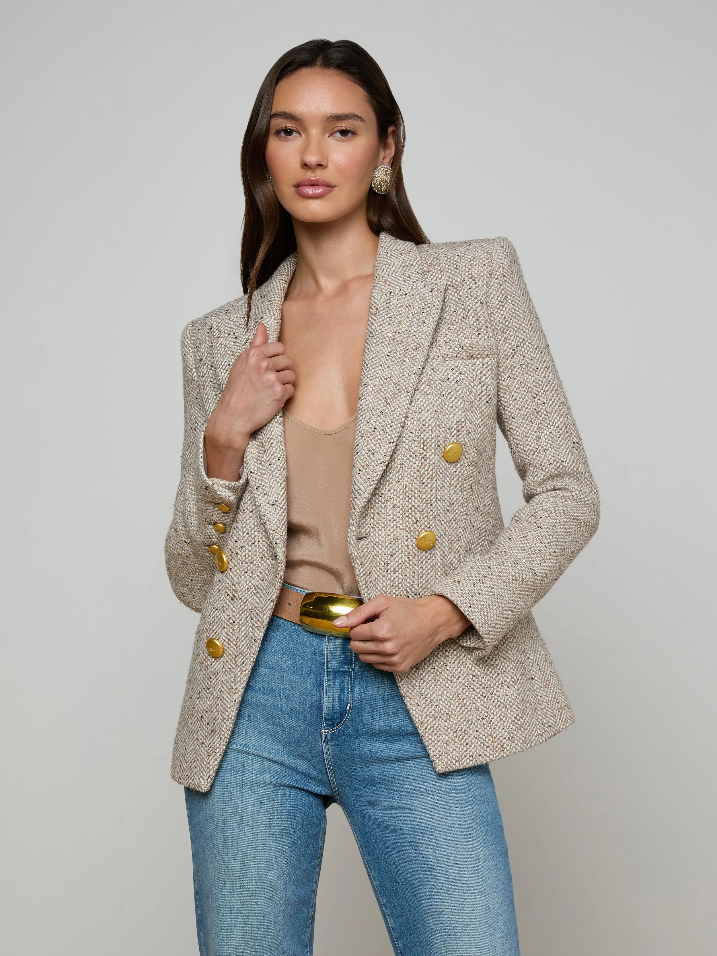 Kyomi Tweed Blazer sold by L'AGENCE