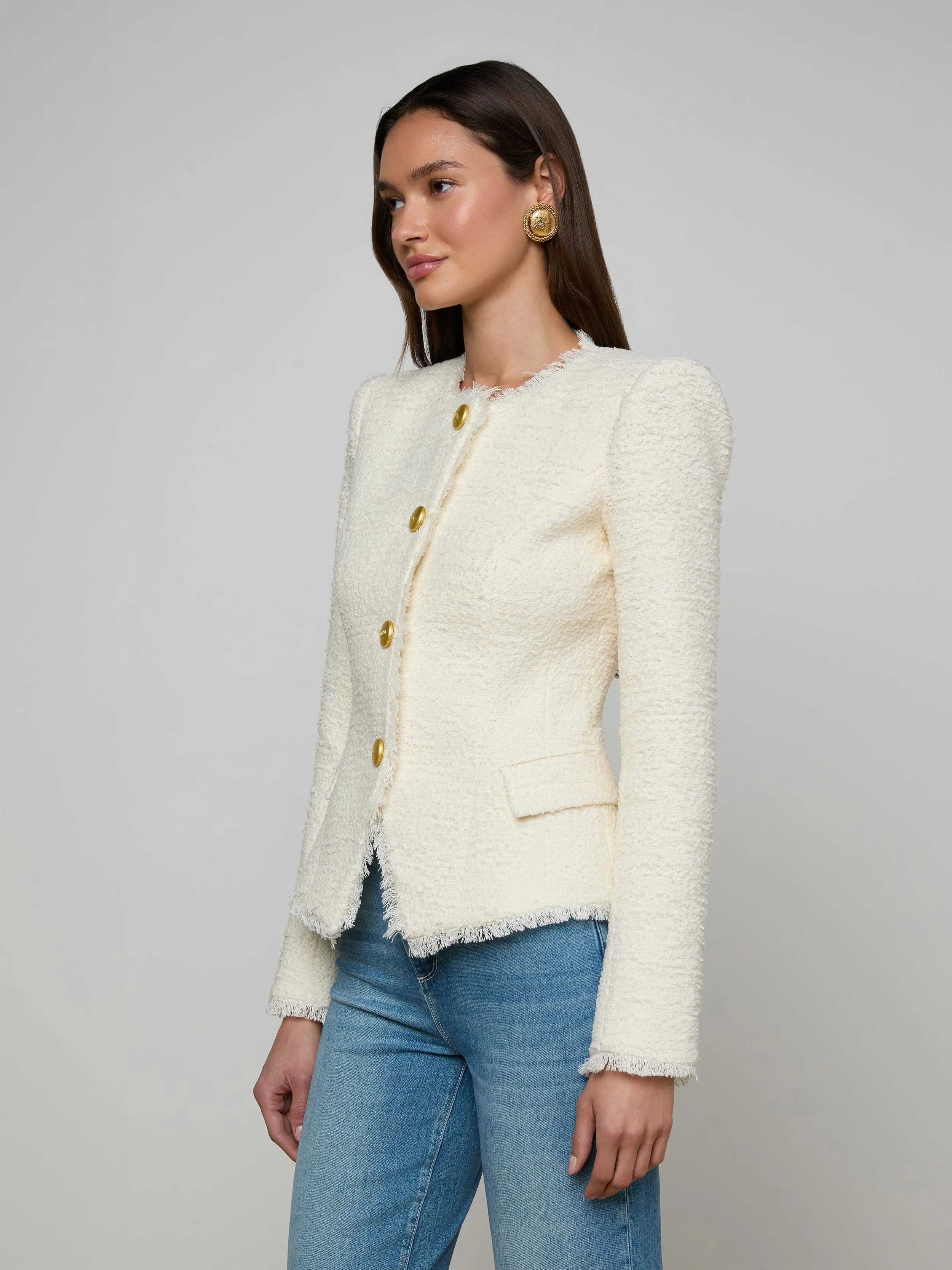 Nerina Tweed Blazer sold by L'AGENCE product image thumbnail 3