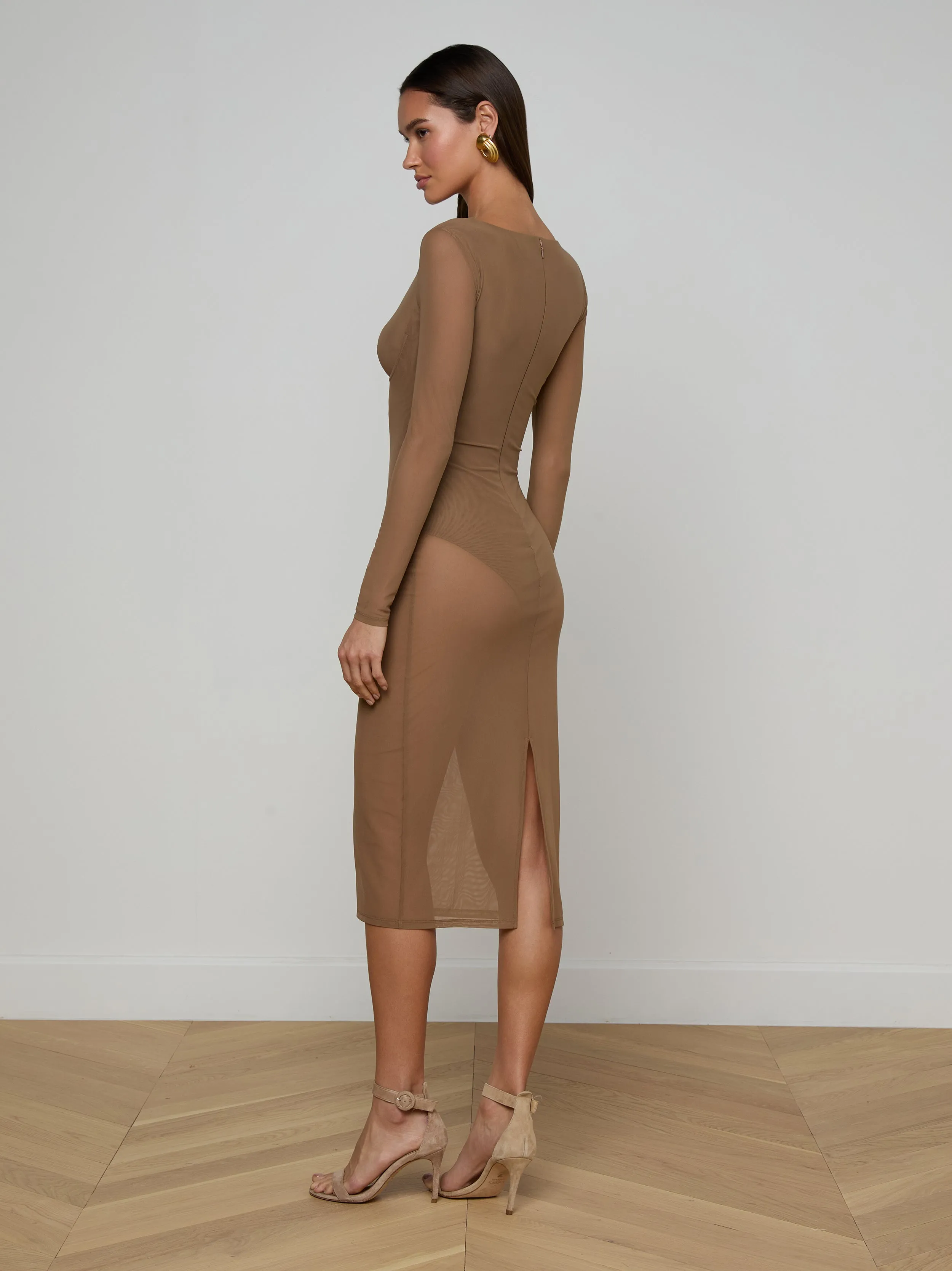 Sorella Mesh Midi Dress sold by L'AGENCE product image thumbnail 3
