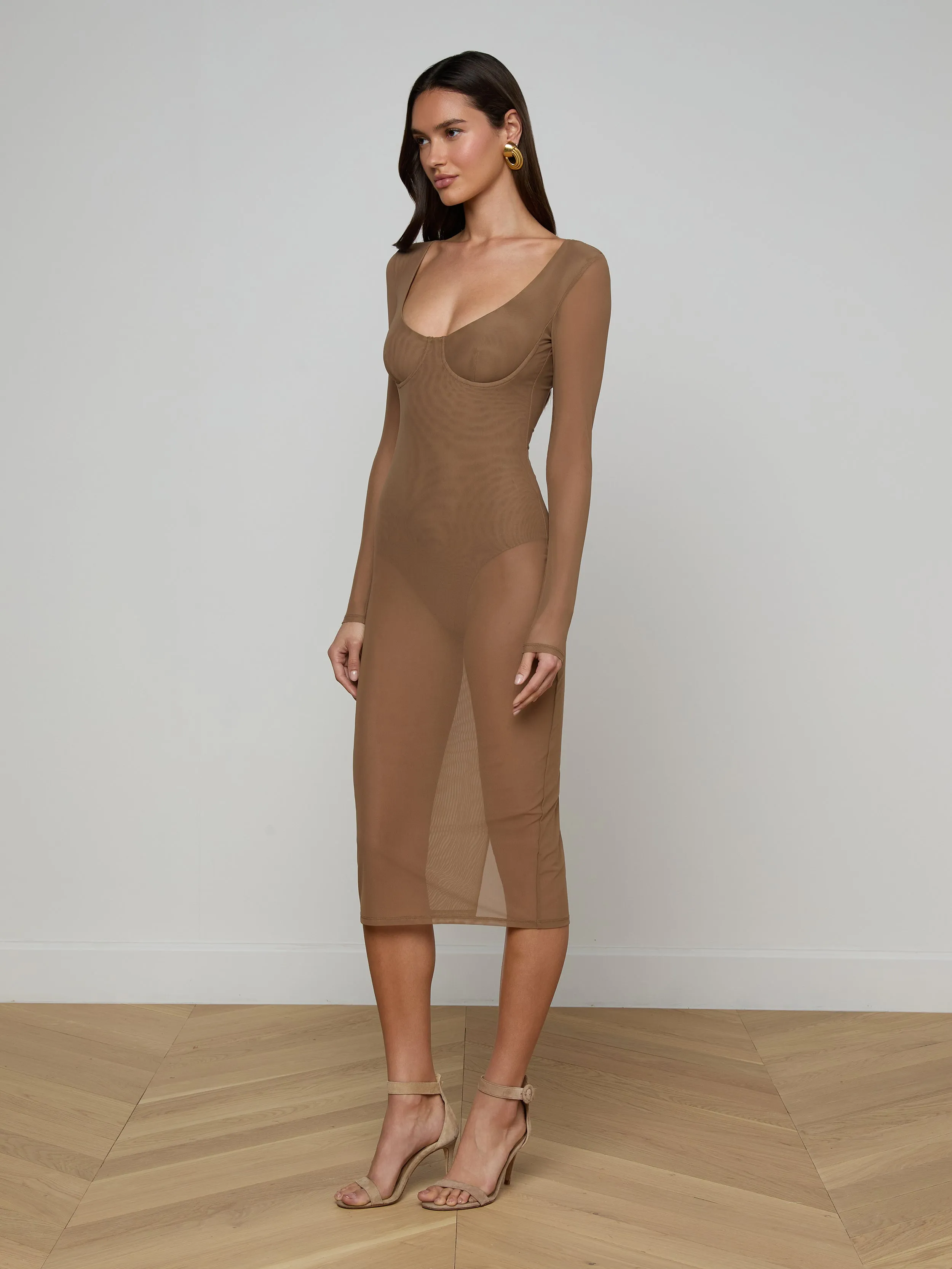 Sorella Mesh Midi Dress sold by L'AGENCE product image thumbnail 2