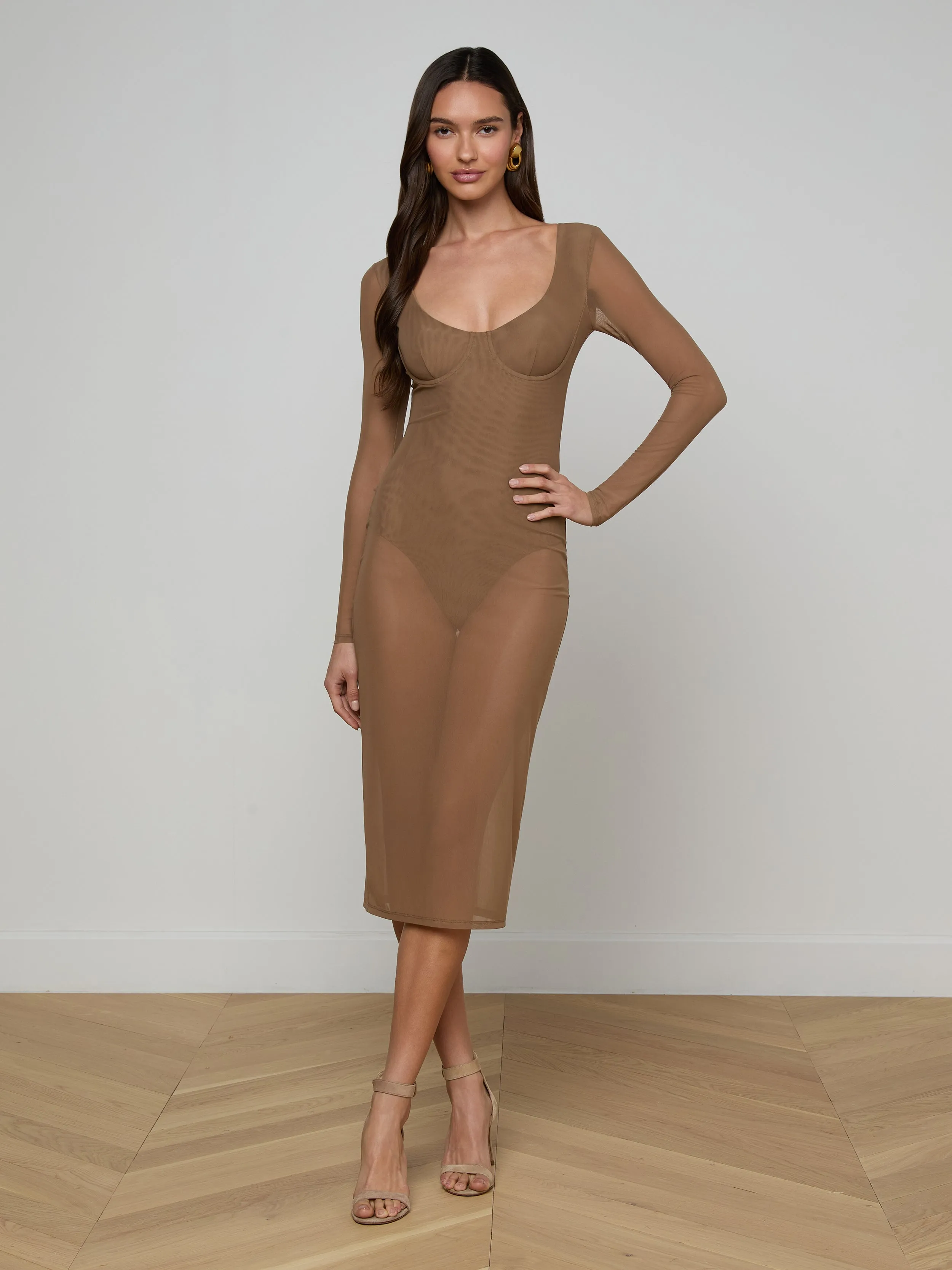 Sorella Mesh Midi Dress sold by L'AGENCE
