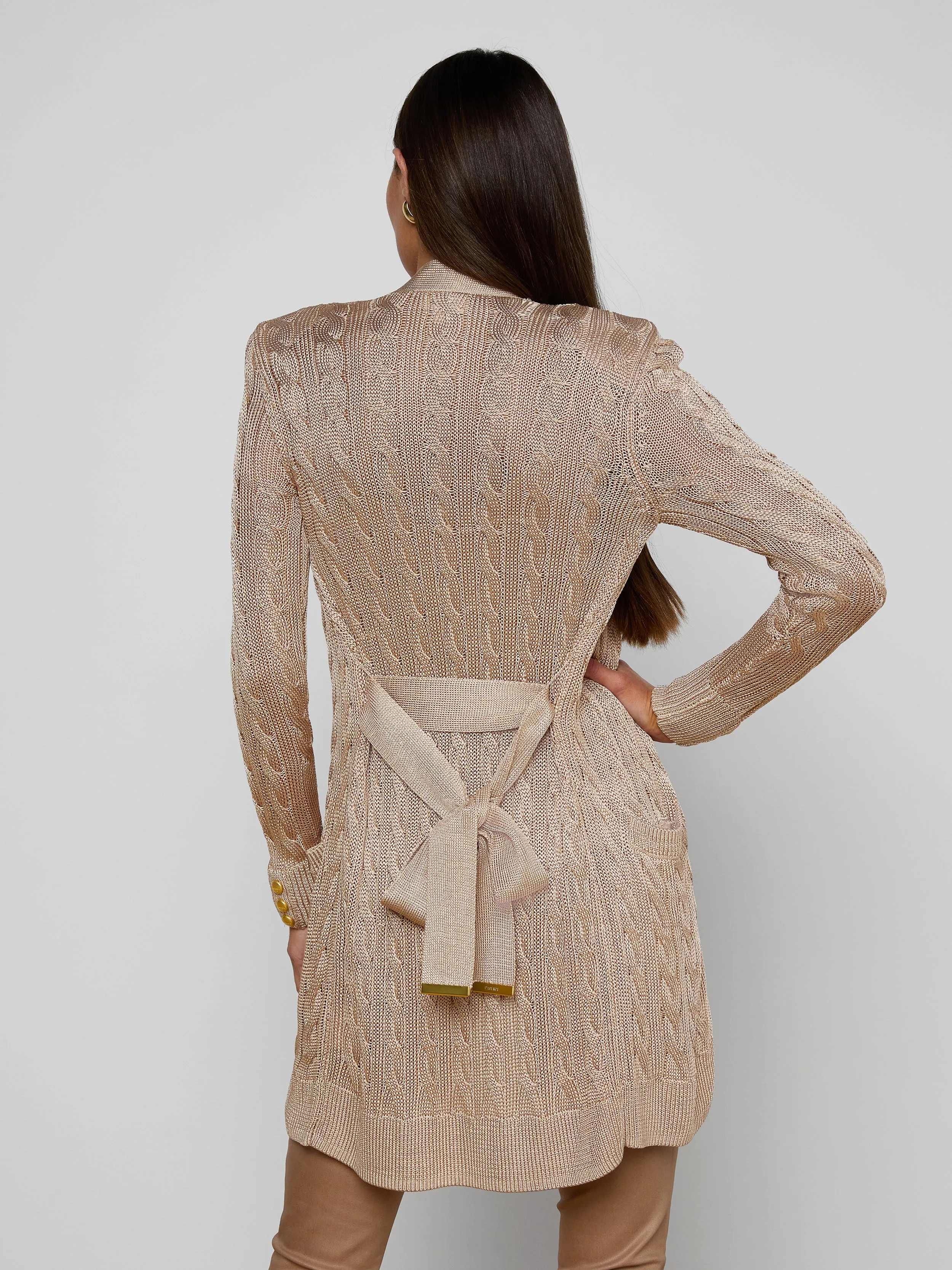 Penelope Cabled Cardigan sold by L'AGENCE product image thumbnail 5