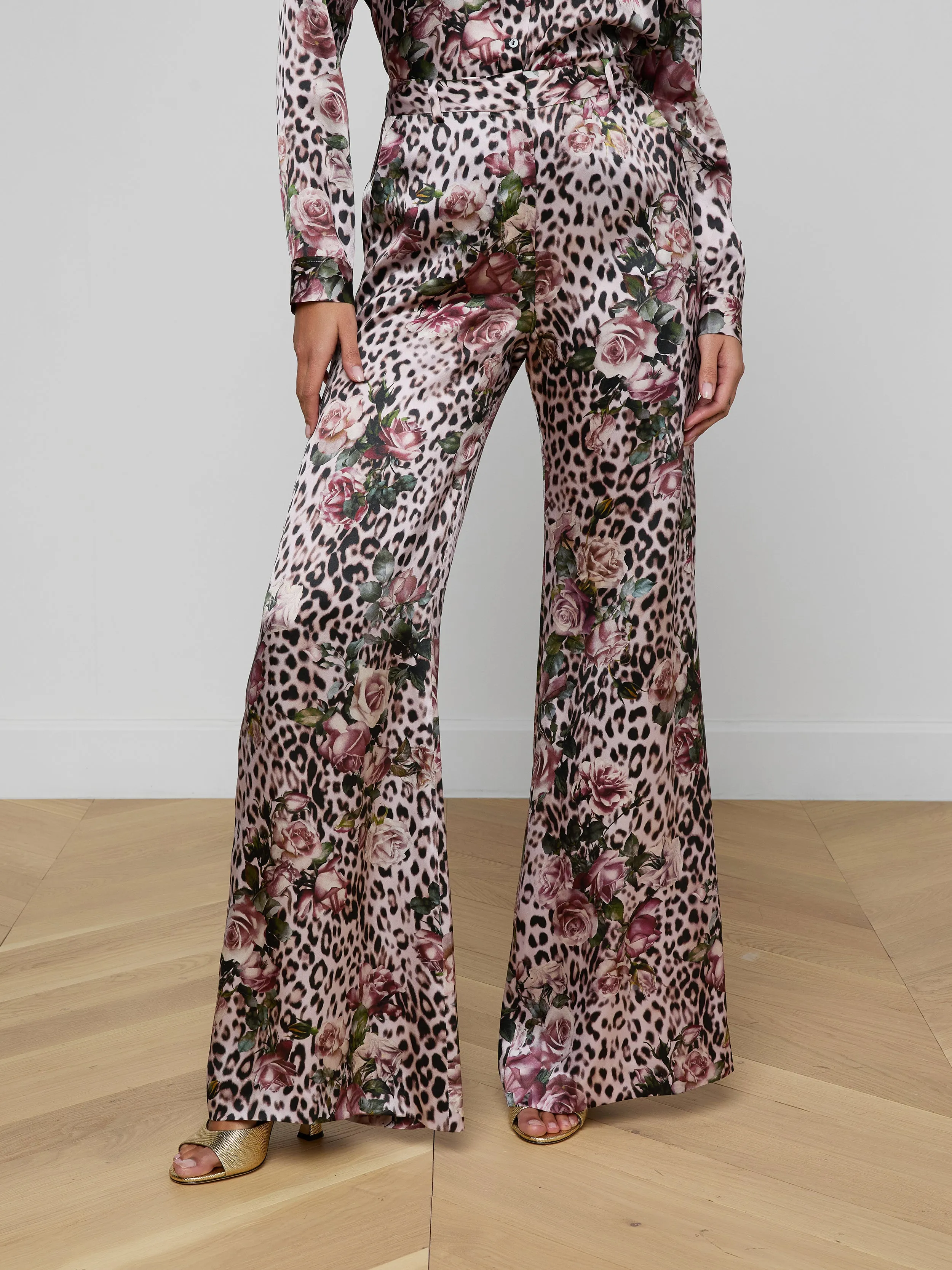 Pilar Silk Wide-Leg Pant sold by L'AGENCE product image thumbnail 4