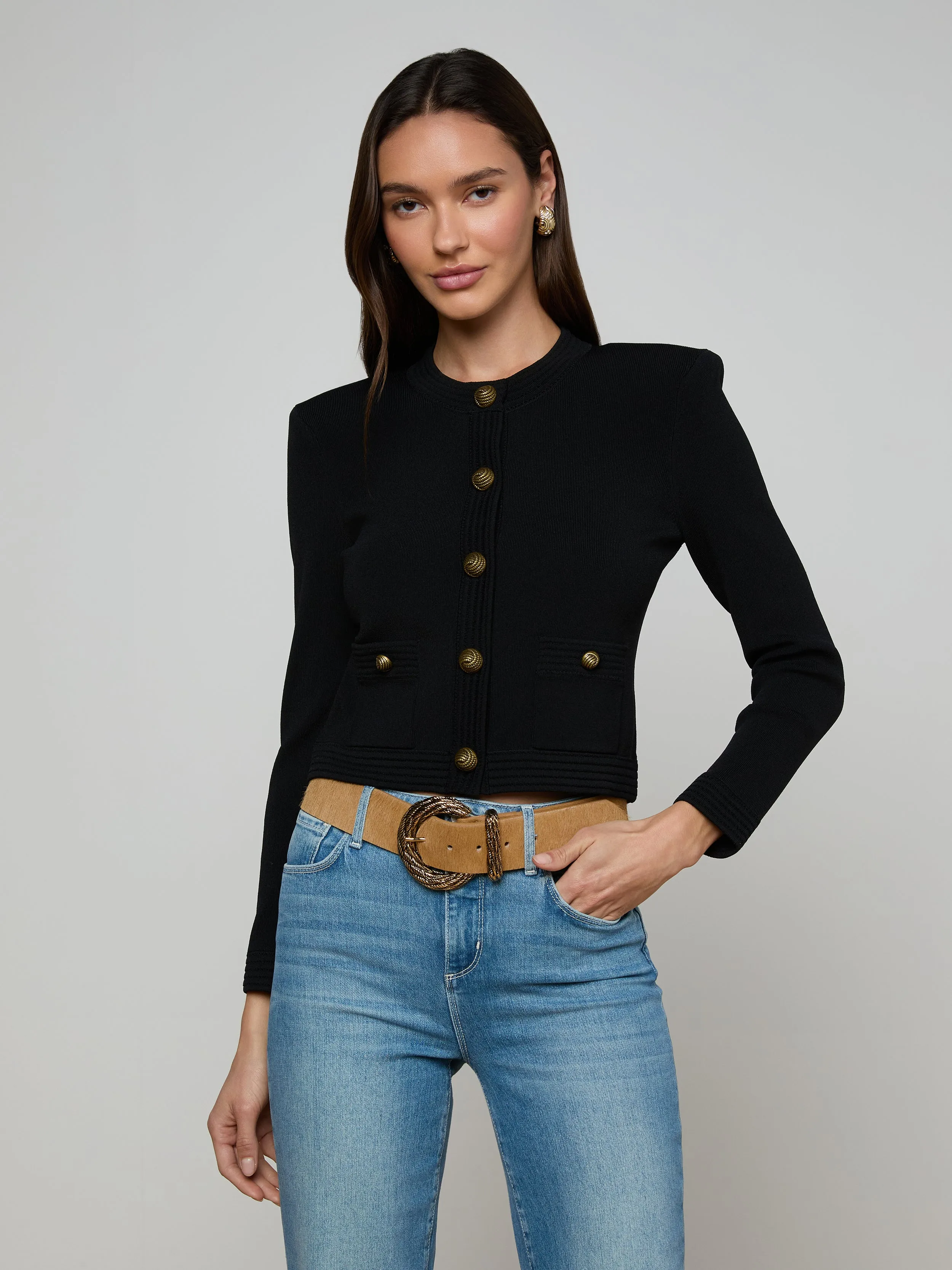 Patsy Cropped Cardigan sold by L'AGENCE