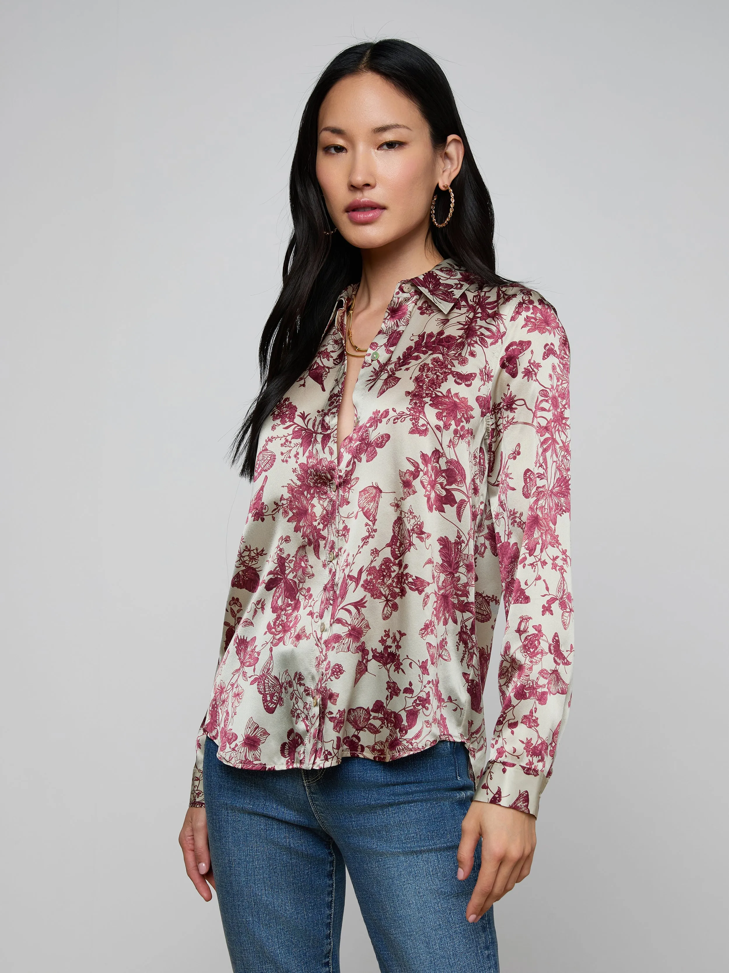 Tyler Silk Blouse sold by L'AGENCE product image thumbnail 2