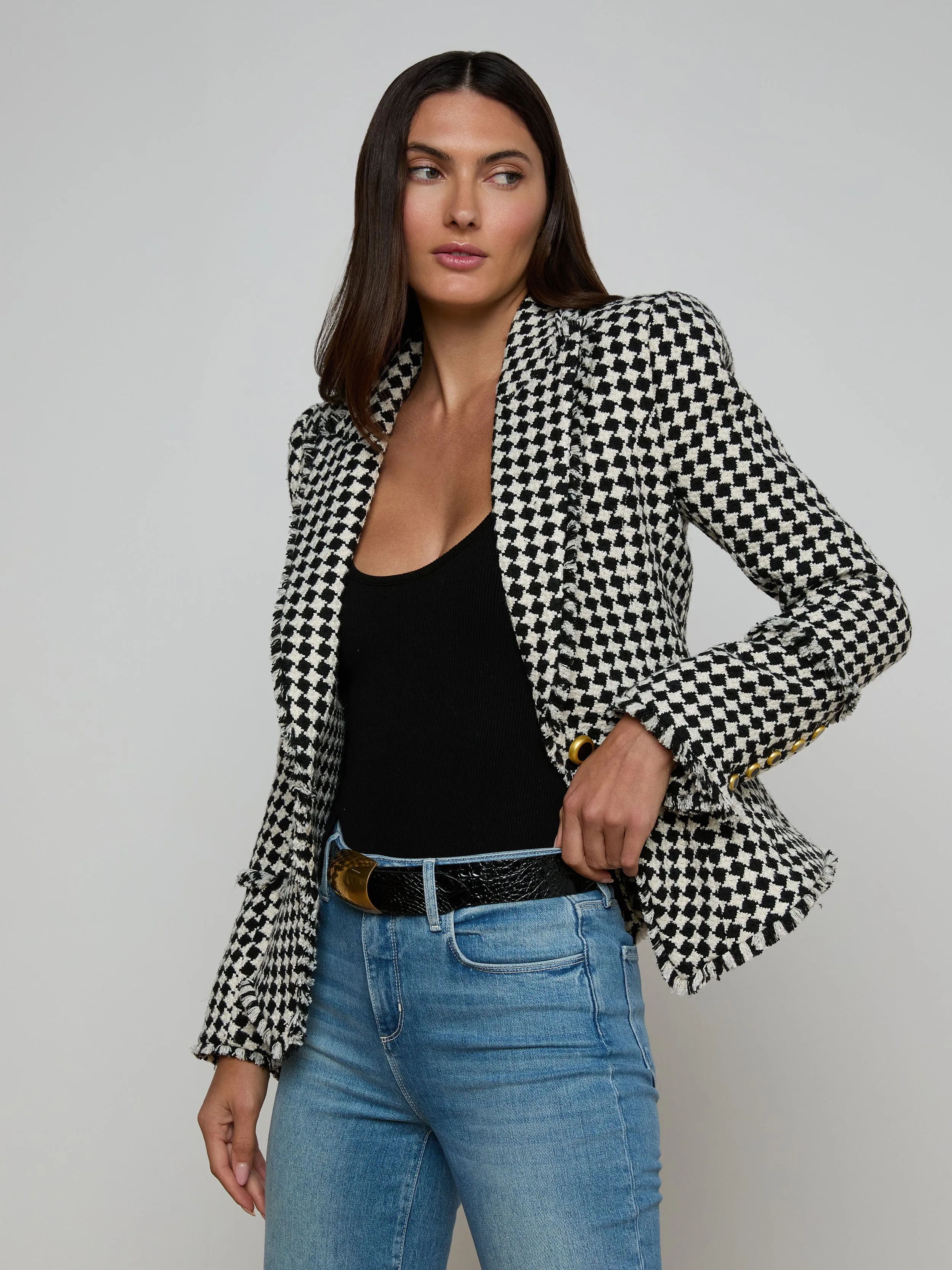Kaisley Tweed Blazer sold by L'AGENCE product image thumbnail 3