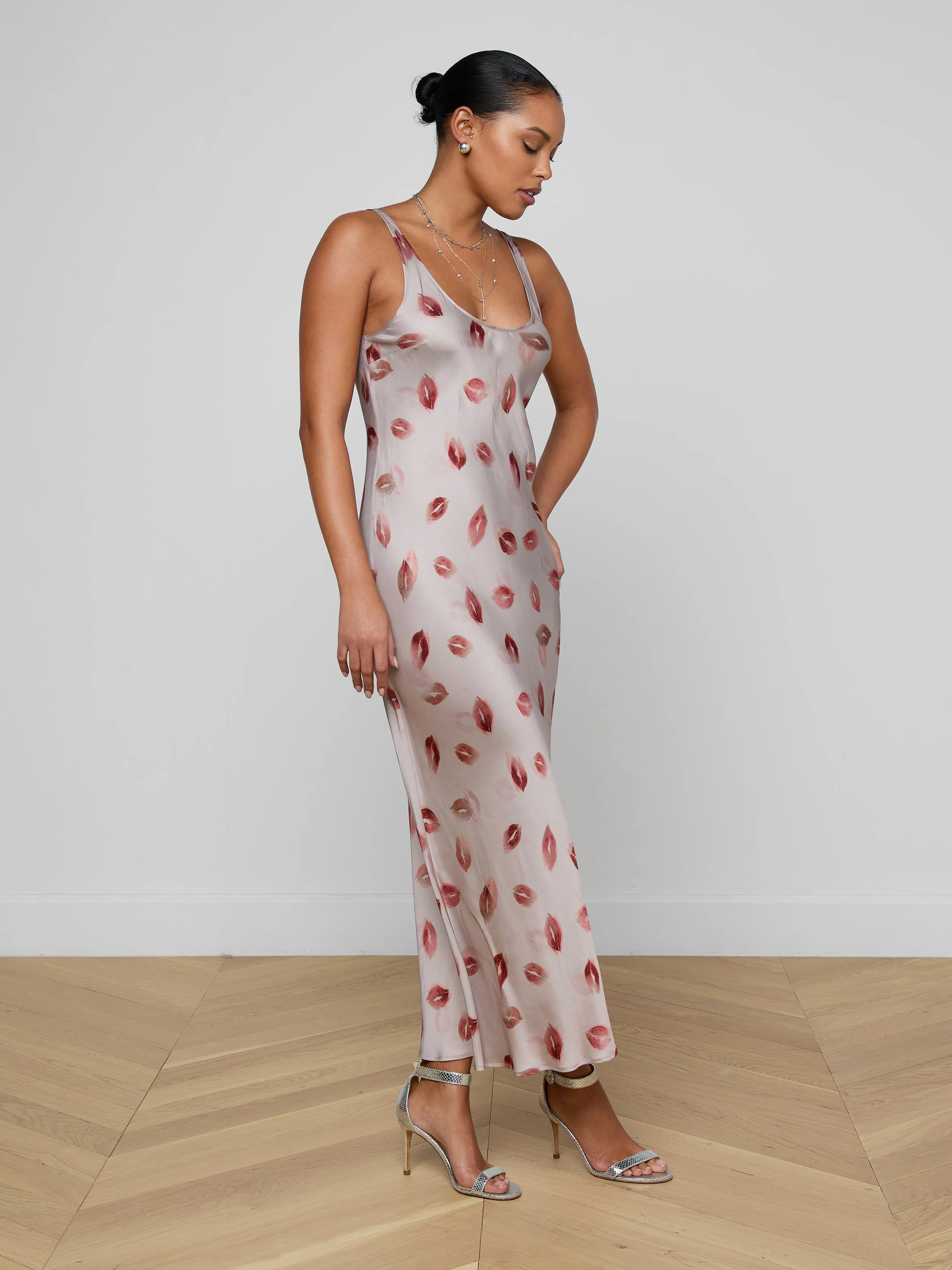 Akiya Satin Maxi Dress sold by L'AGENCE product image thumbnail 2