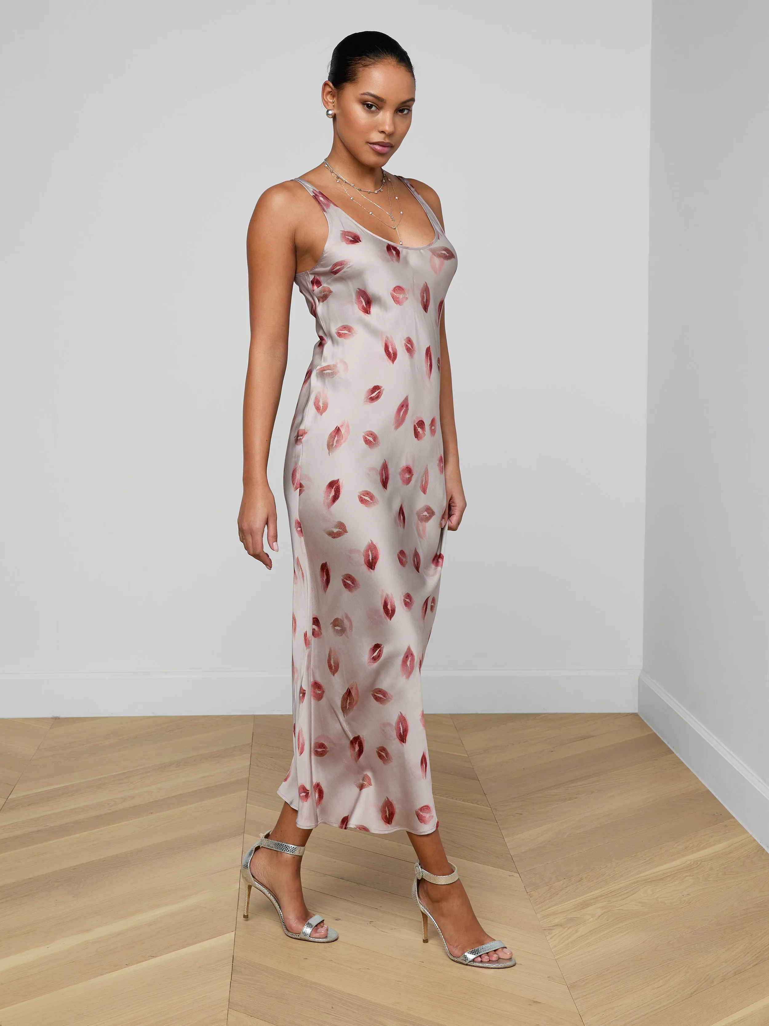 Akiya Satin Maxi Dress sold by L'AGENCE product image thumbnail 3