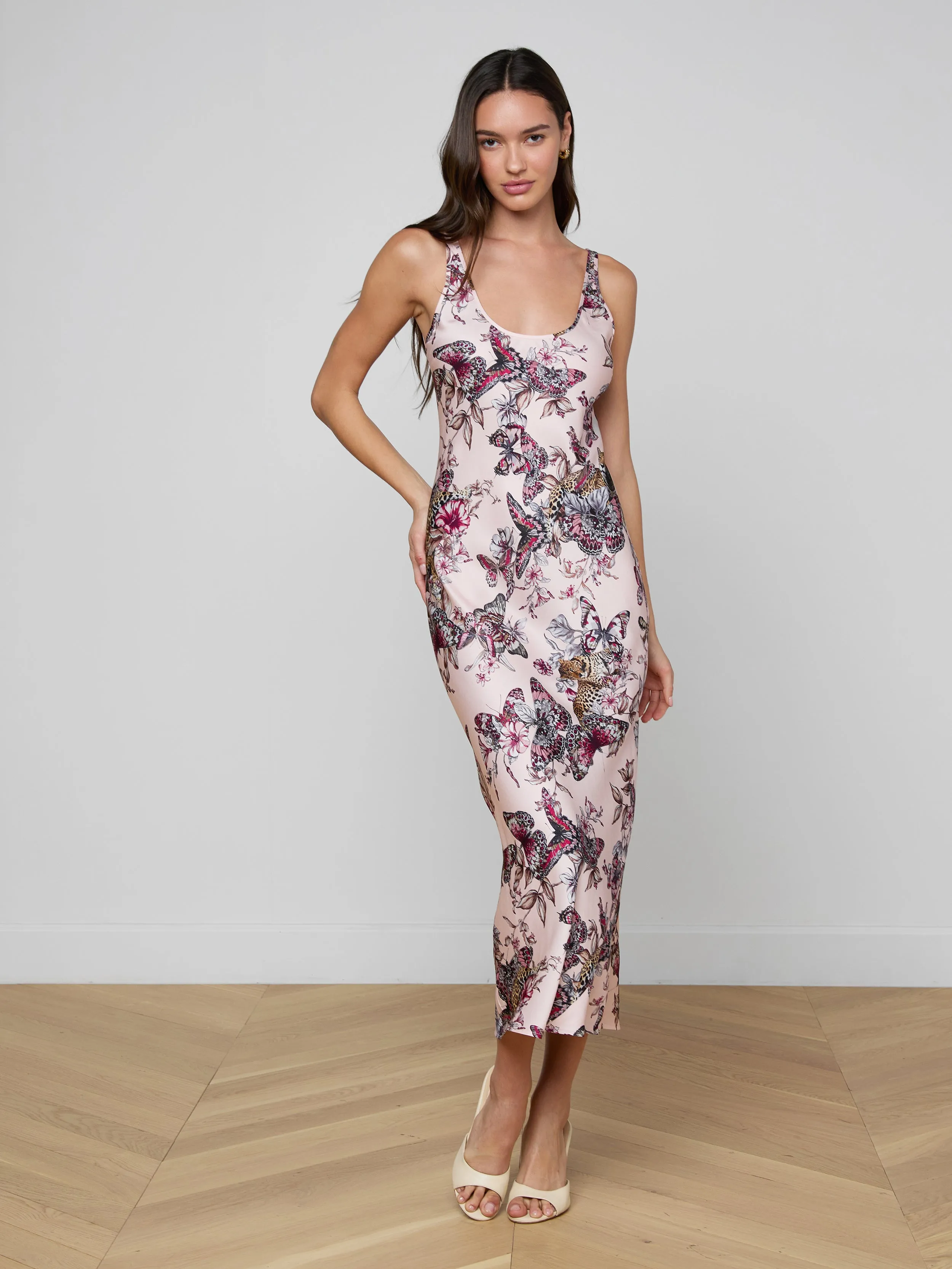 Akiya Satin Maxi Dress sold by L'AGENCE product image thumbnail 2