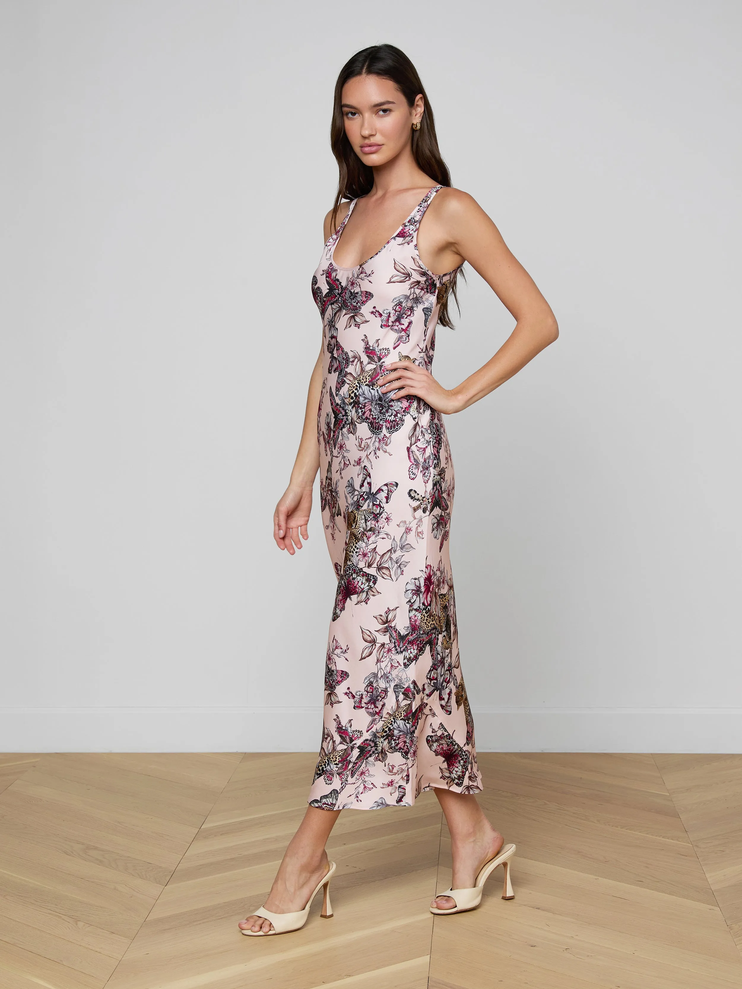 Akiya Satin Maxi Dress sold by L'AGENCE product image thumbnail 3