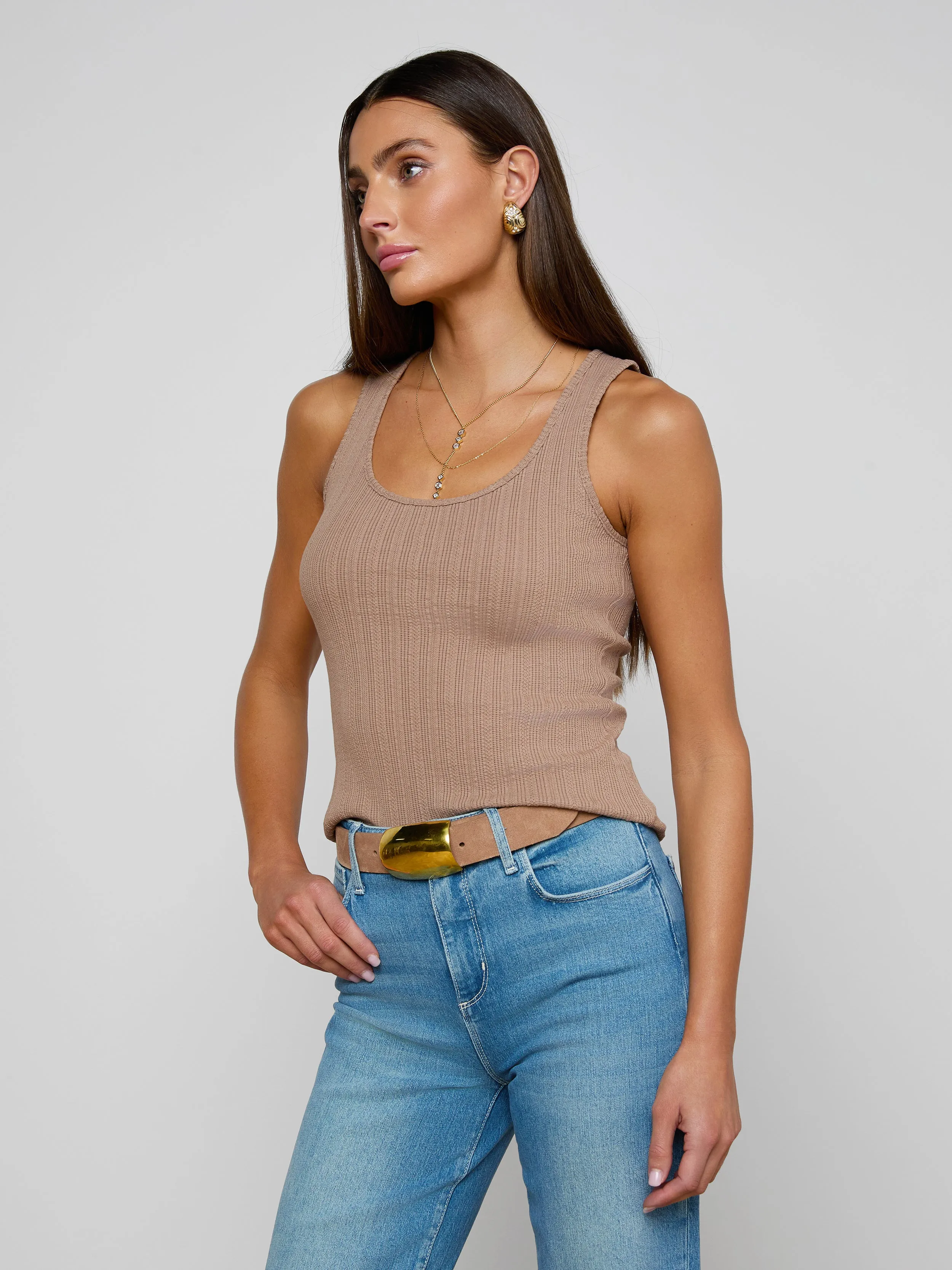 Adira Scoopneck Tank sold by L'AGENCE product image thumbnail 4