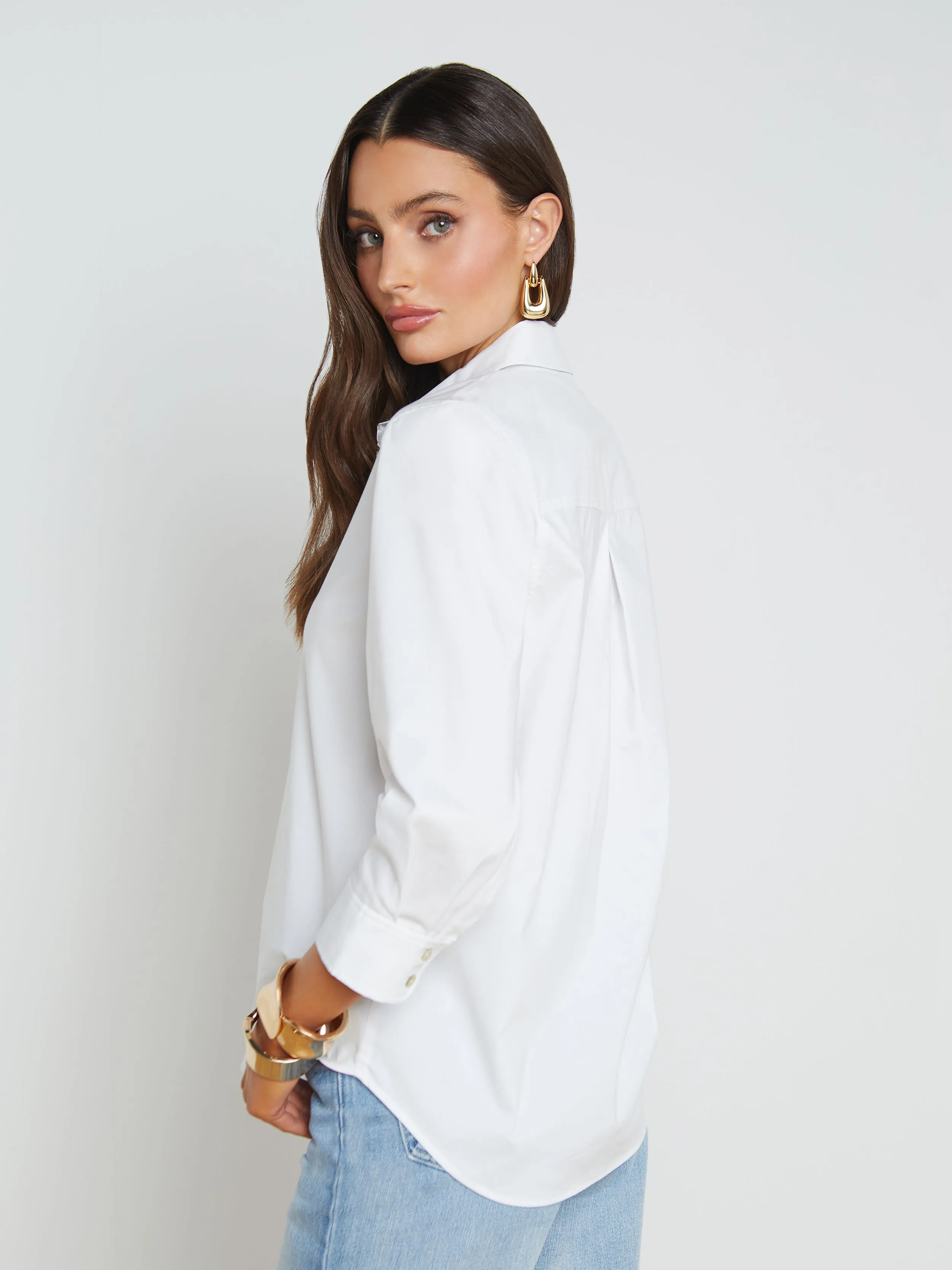 Daniella Cotton-Blend Blouse sold by L'AGENCE product image thumbnail 2