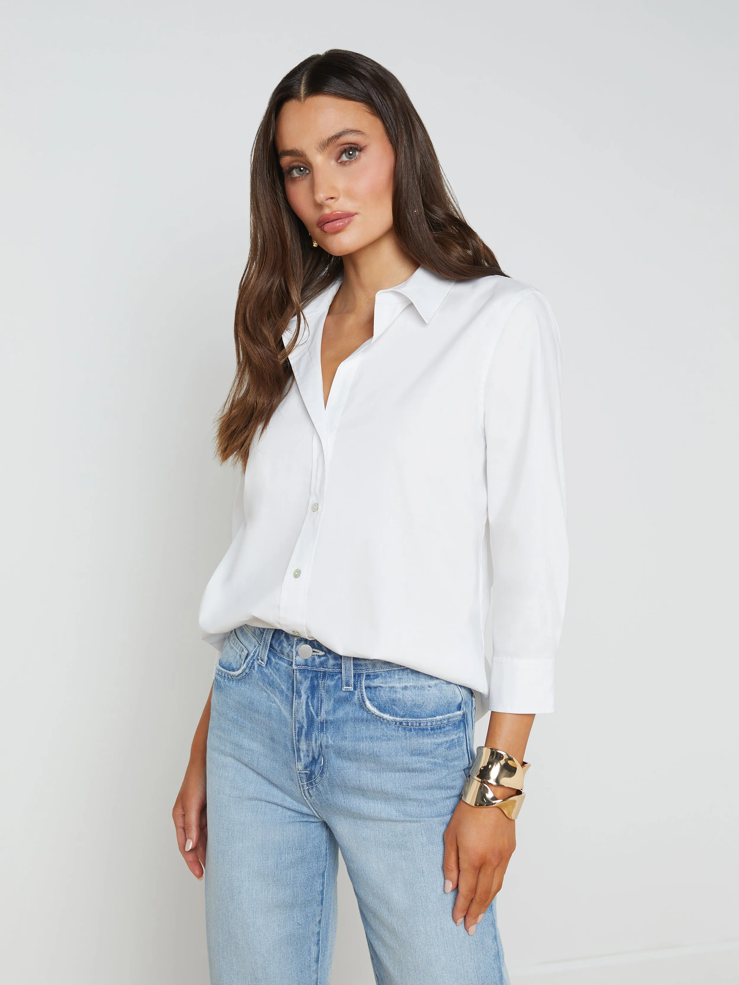 Daniella Cotton-Blend Blouse sold by L'AGENCE