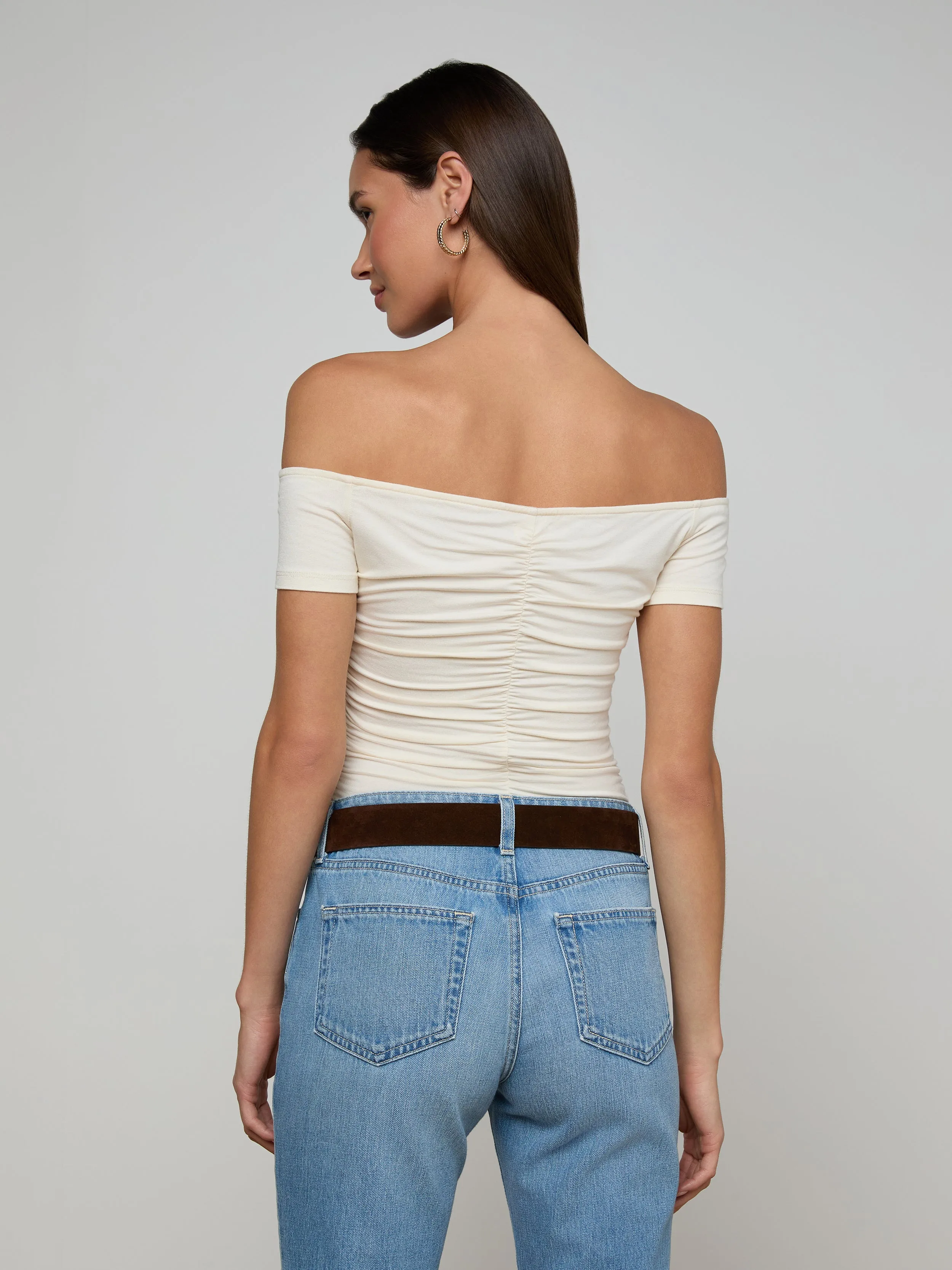 Baliegh Ruched Bodysuit sold by L'AGENCE product image thumbnail 4