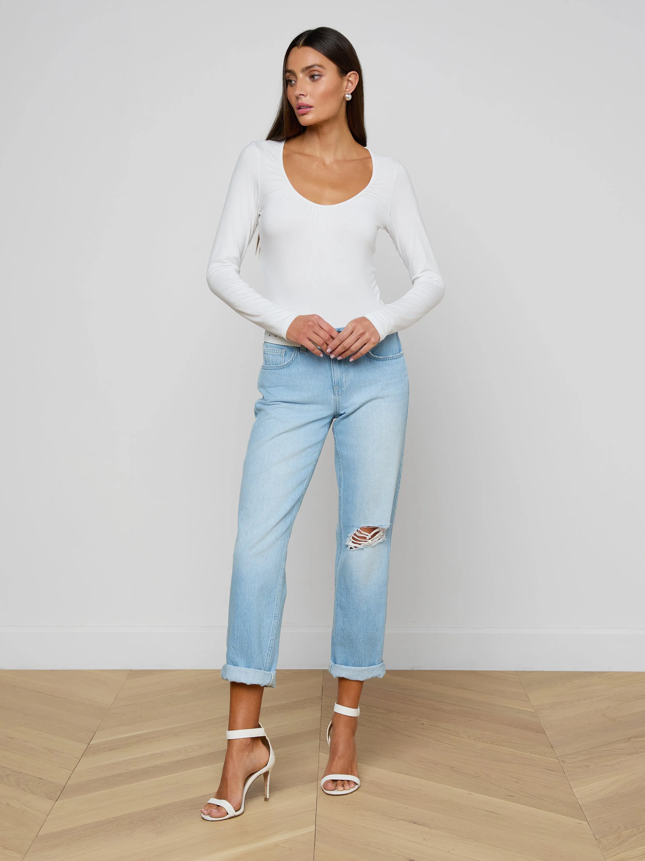 Cassandra Ruched Bodysuit sold by L'AGENCE product image thumbnail 3