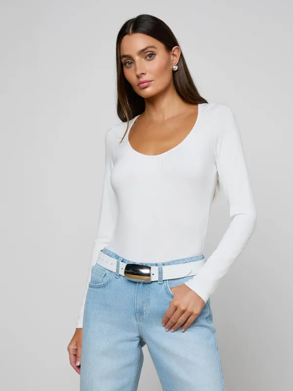 Cassandra Ruched Bodysuit sold by L'AGENCE