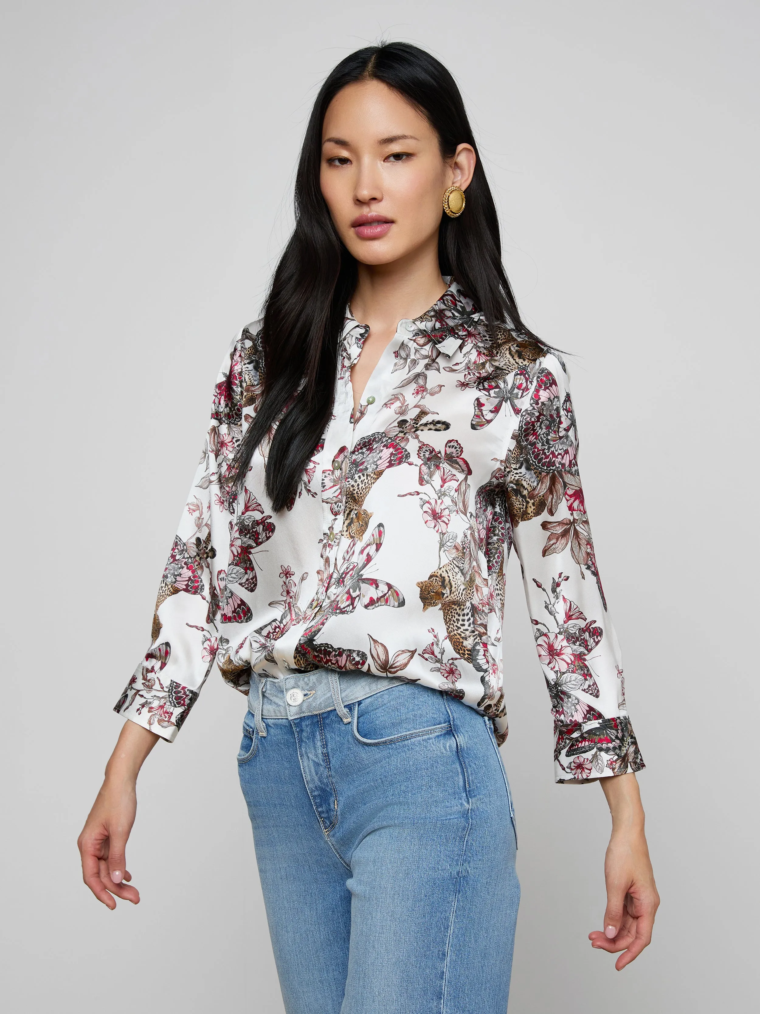 Dani Silk Blouse sold by L'AGENCE product image thumbnail 3