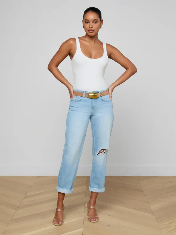 Nevia Slouchy Straight-Leg Jean made by L'AGENCE