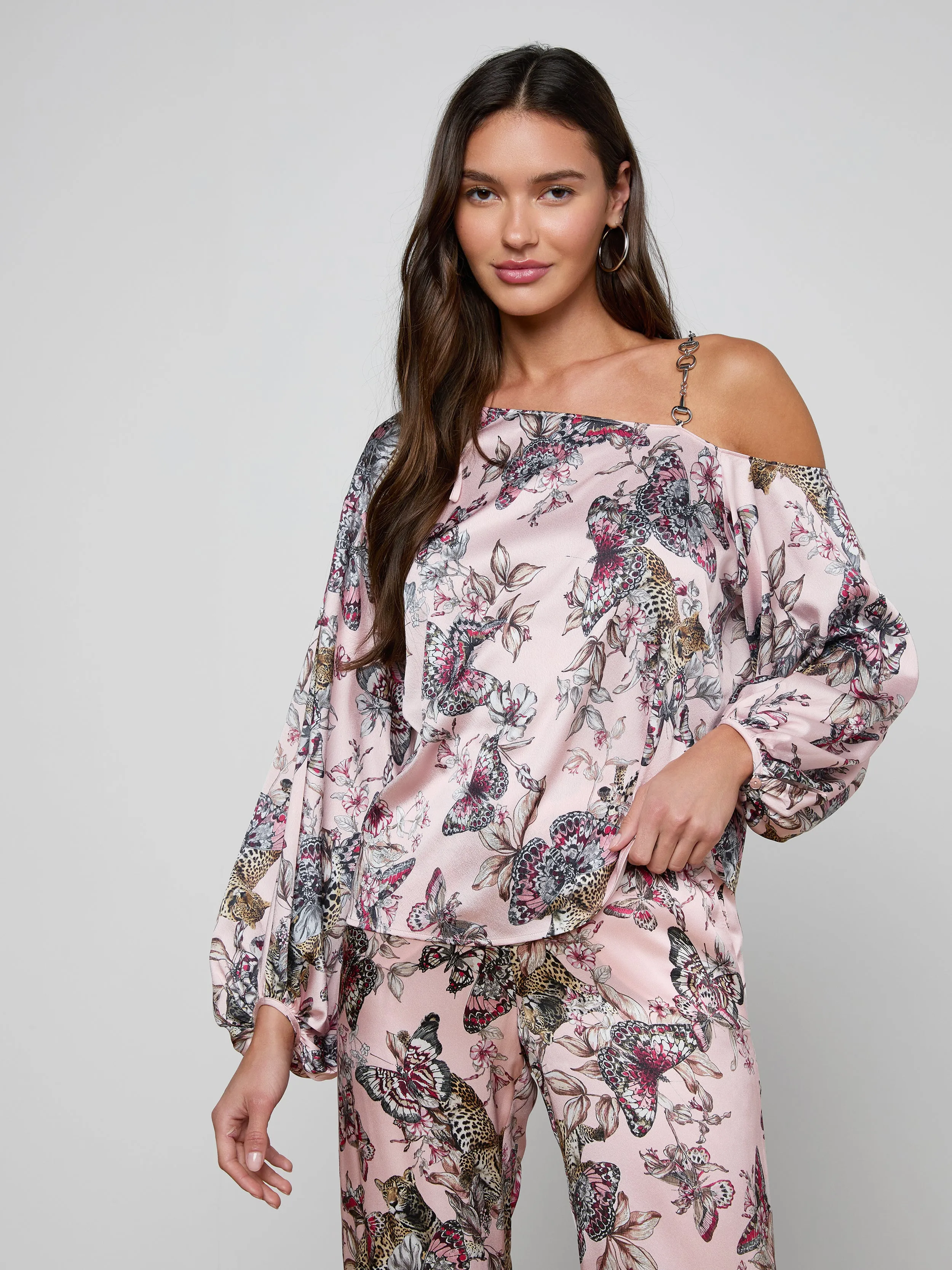 Asami Chain One-Shoulder Blouse sold by L'AGENCE