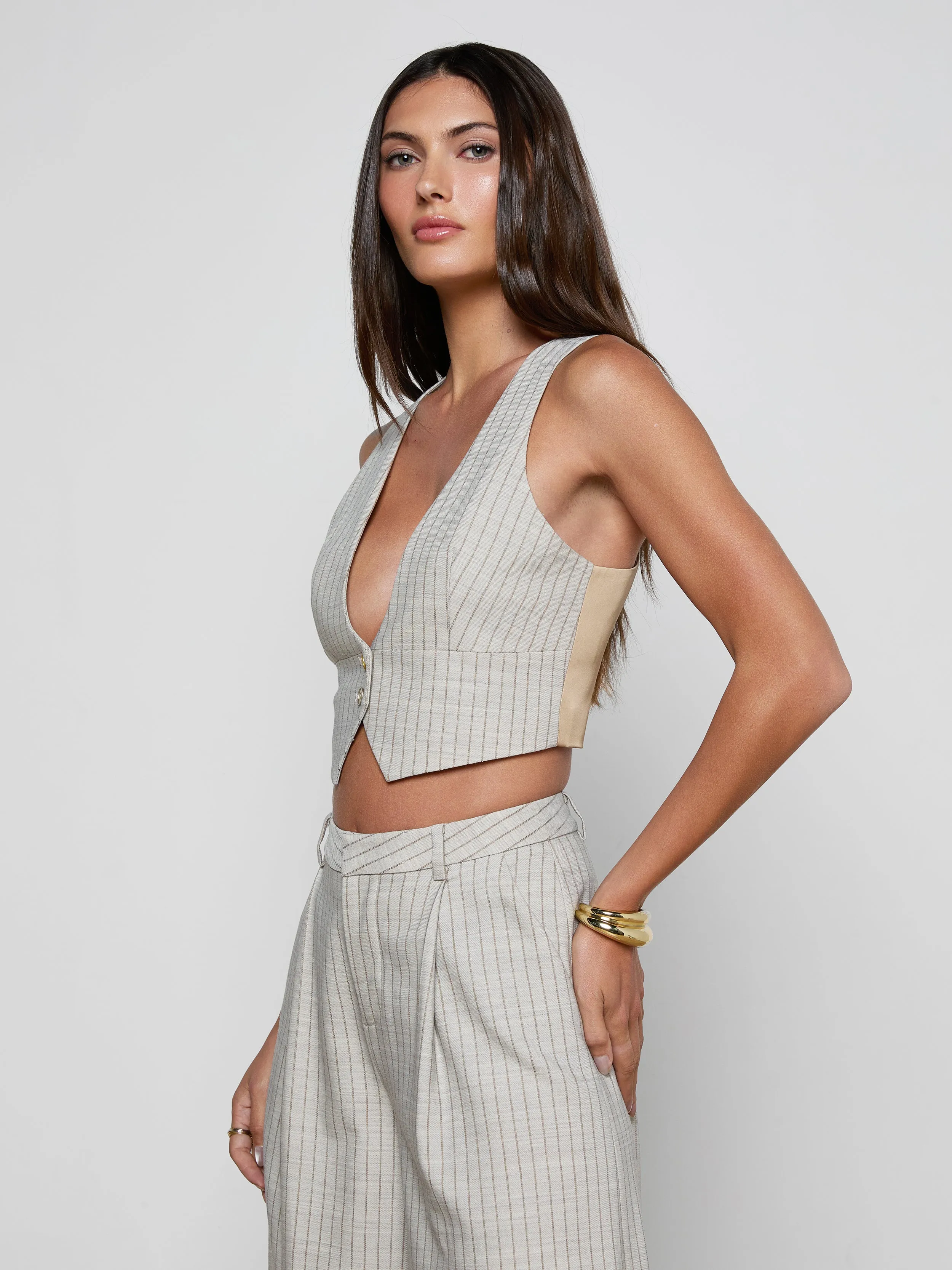 Devony Pinstriped Vest sold by L'AGENCE product image thumbnail 2