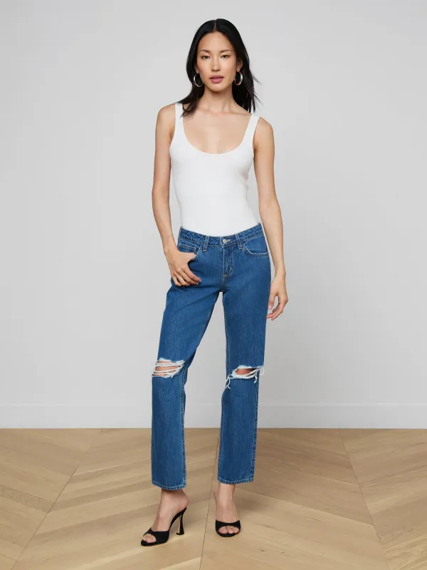 Nevia Slouchy Straight-Leg Jean made by L'AGENCE