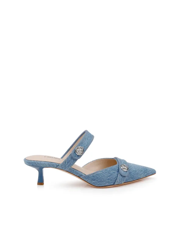 Gilliane Denim Mule made by L'AGENCE
