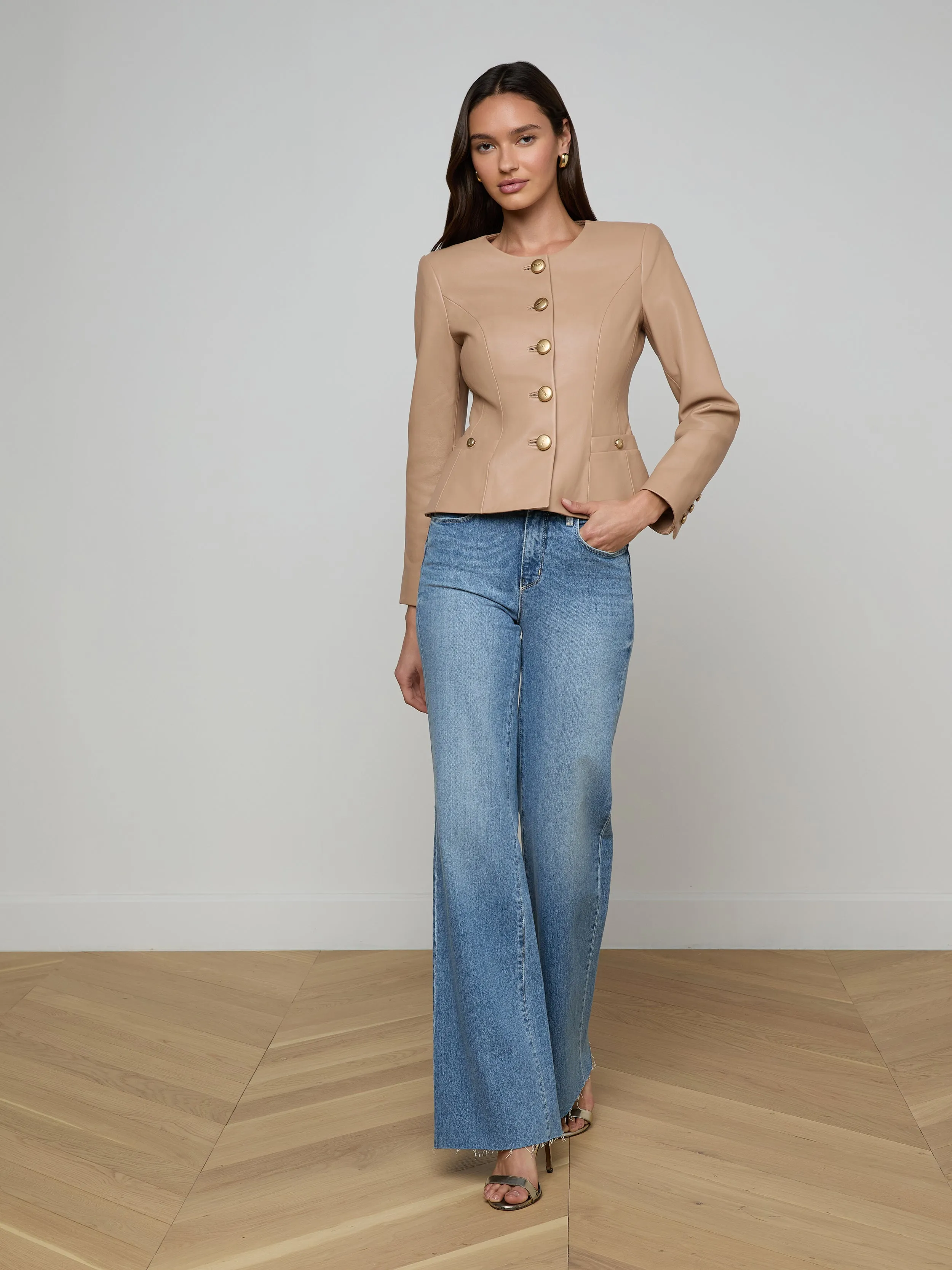 Mariella Leather Jacket sold by L'AGENCE product image thumbnail 3